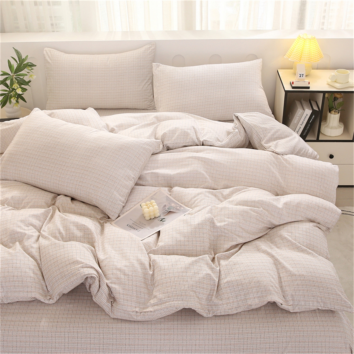 91家纺网 家纺一手货源 找家纺 织写 2025新款加厚磨毛澳绒棉四件套 莫奈