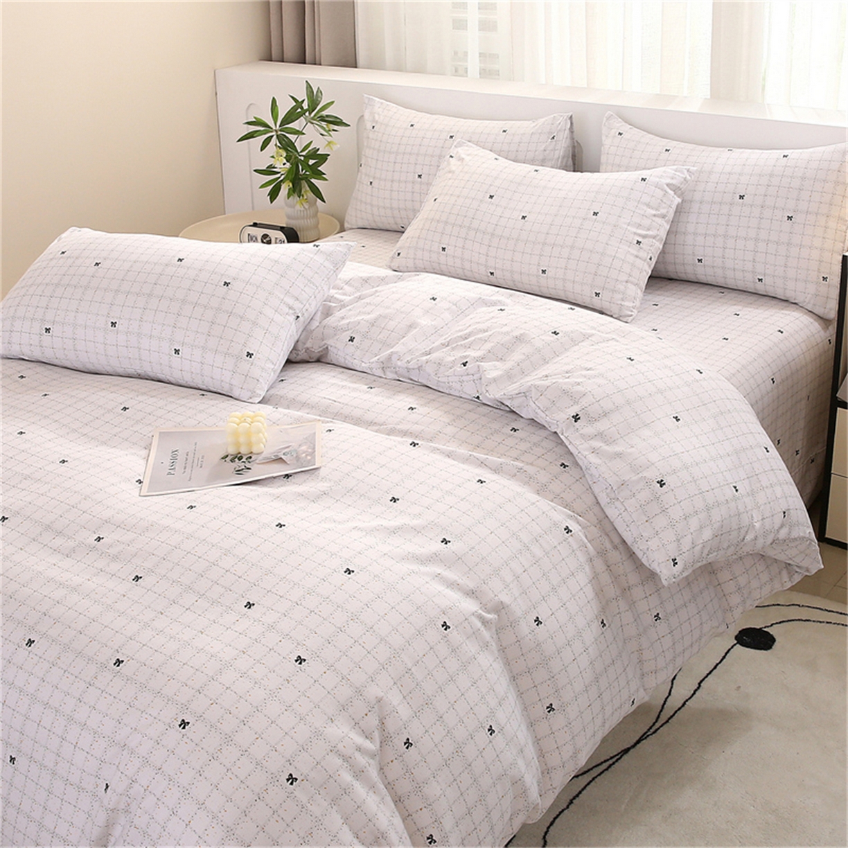 91家纺网 家纺一手货源 找家纺 织写 2025新款加厚磨毛澳绒棉四件套 幽香浪漫-灰