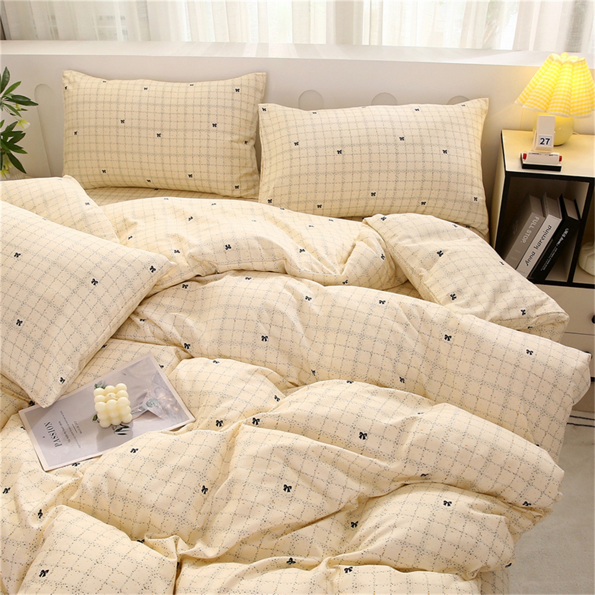 91家纺网 家纺一手货源 找家纺 织写 2025新款加厚磨毛澳绒棉四件套 幽香浪漫-黄