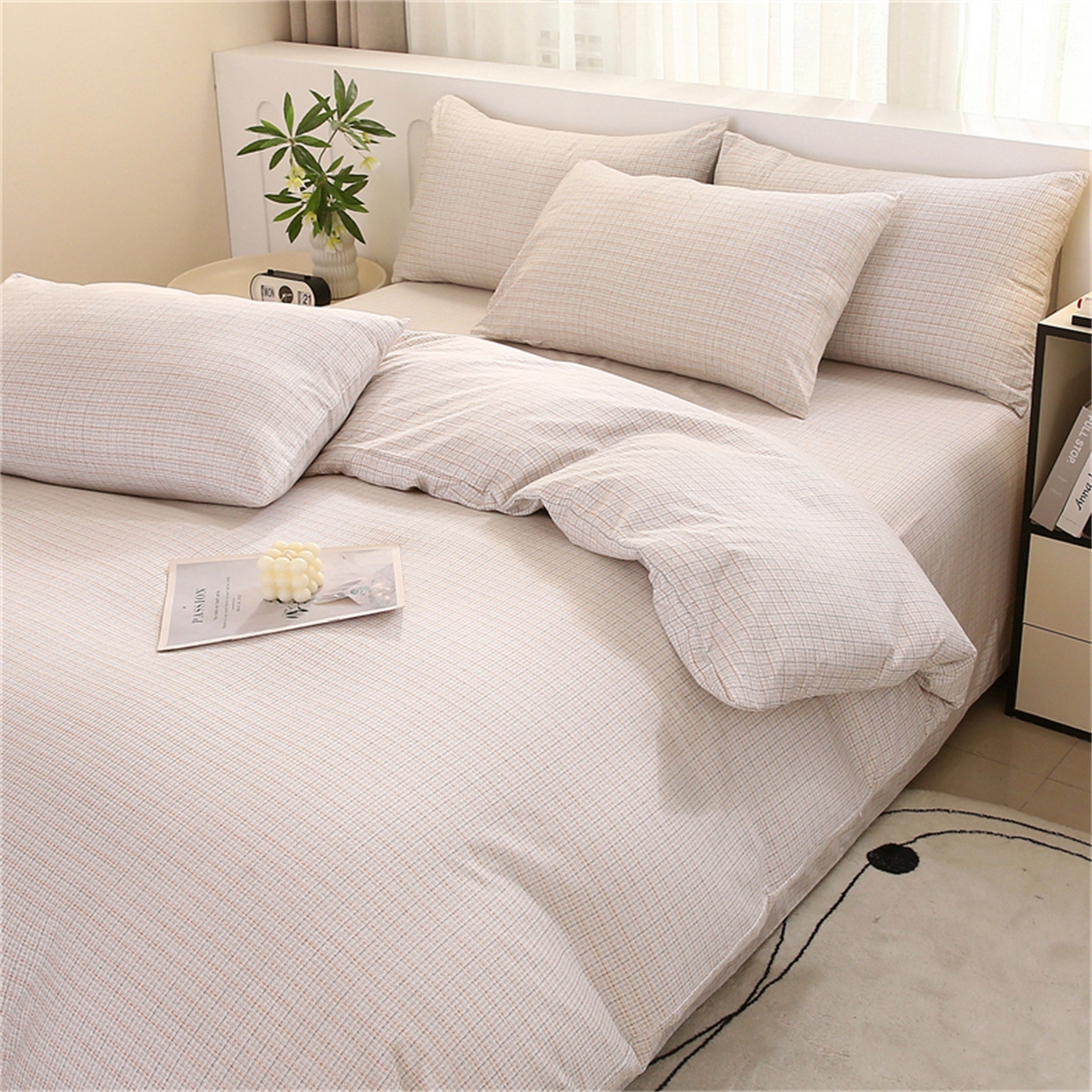 91家纺网 家纺一手货源 找家纺 织写 2025新款加厚磨毛澳绒棉四件套 莫奈