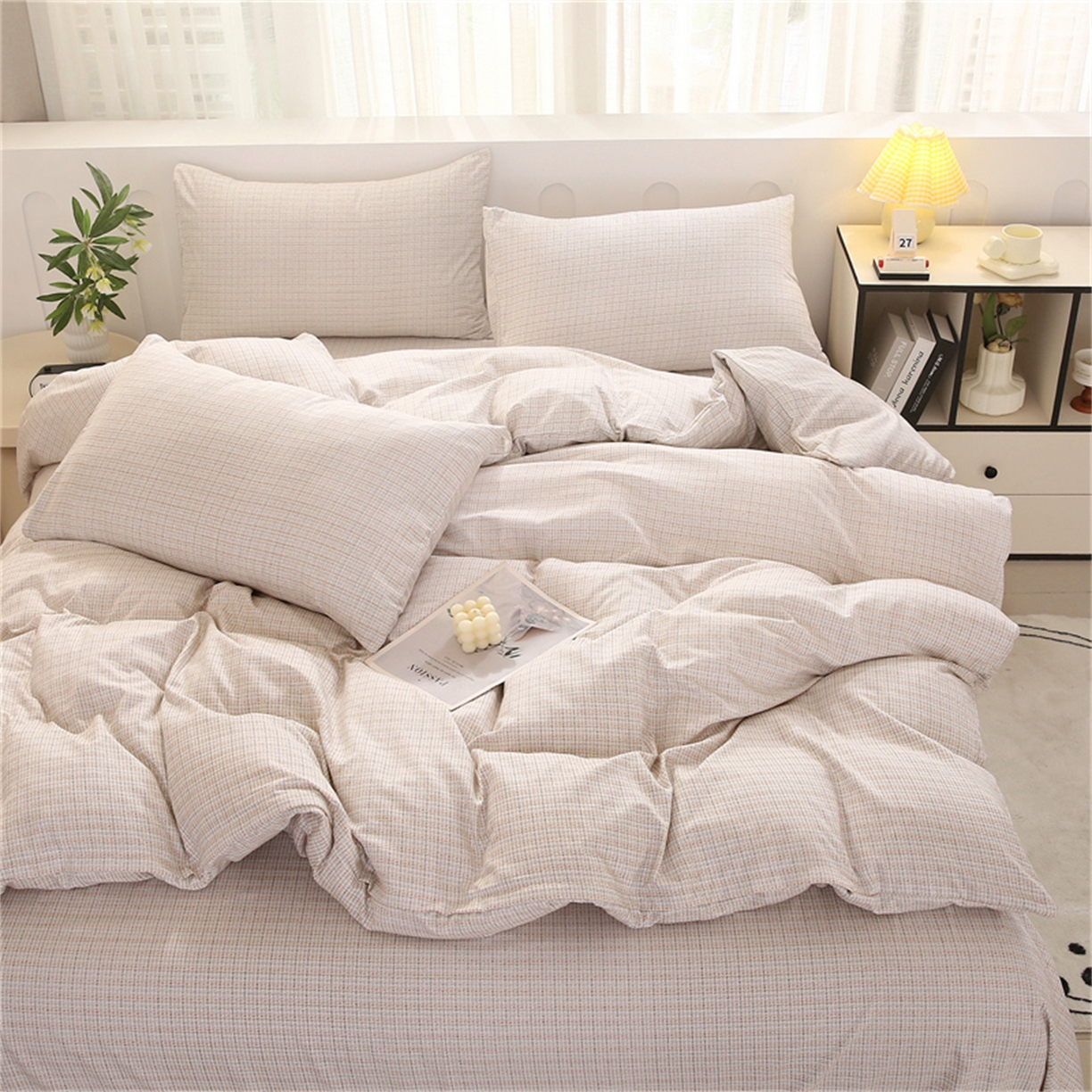 91家纺网 家纺一手货源 找家纺 织写 2025新款加厚磨毛澳绒棉四件套 莫奈