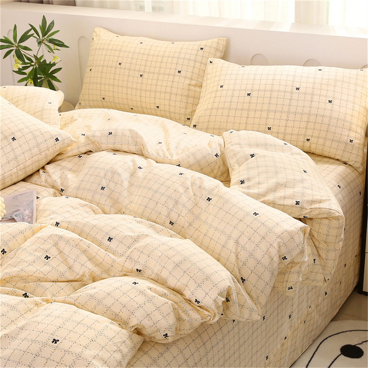 91家纺网 家纺一手货源 找家纺 织写 2025新款加厚磨毛澳绒棉四件套 幽香浪漫-黄