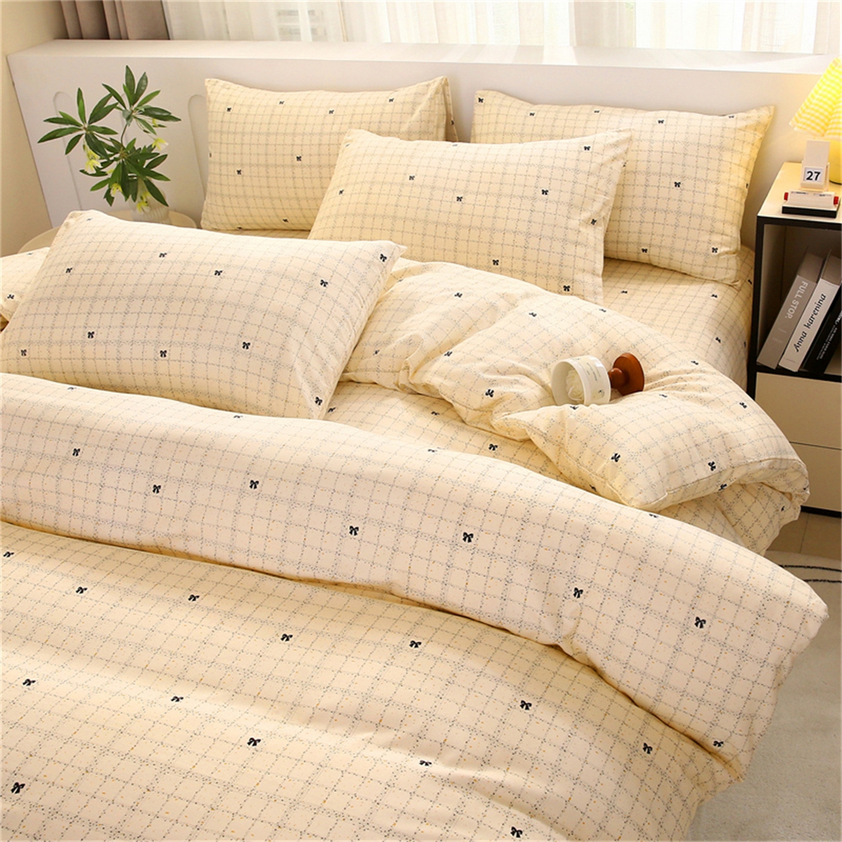 91家纺网 家纺一手货源 找家纺 织写 2025新款加厚磨毛澳绒棉四件套 幽香浪漫-黄