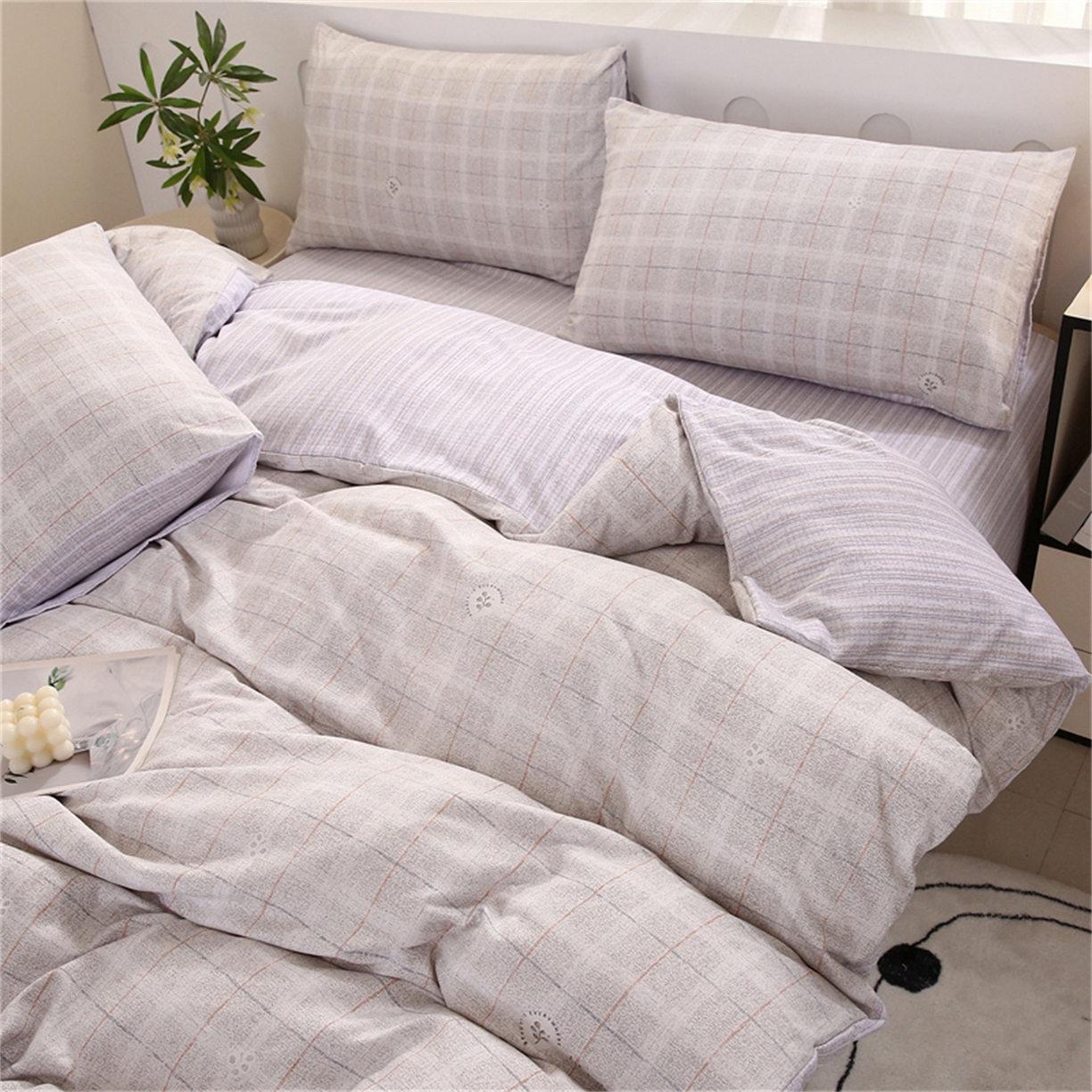 91家纺网 家纺一手货源 找家纺 织写 2025新款加厚磨毛澳绒棉四件套 繁华