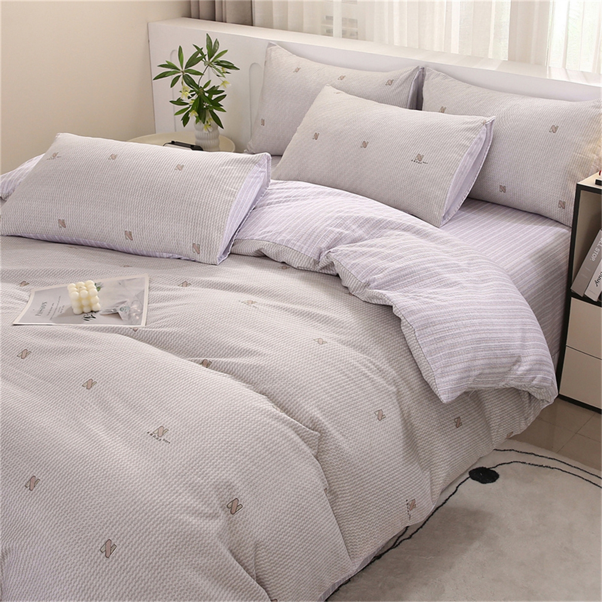 91家纺网 家纺一手货源 找家纺 织写 2025新款加厚磨毛澳绒棉四件套 欢喜时光