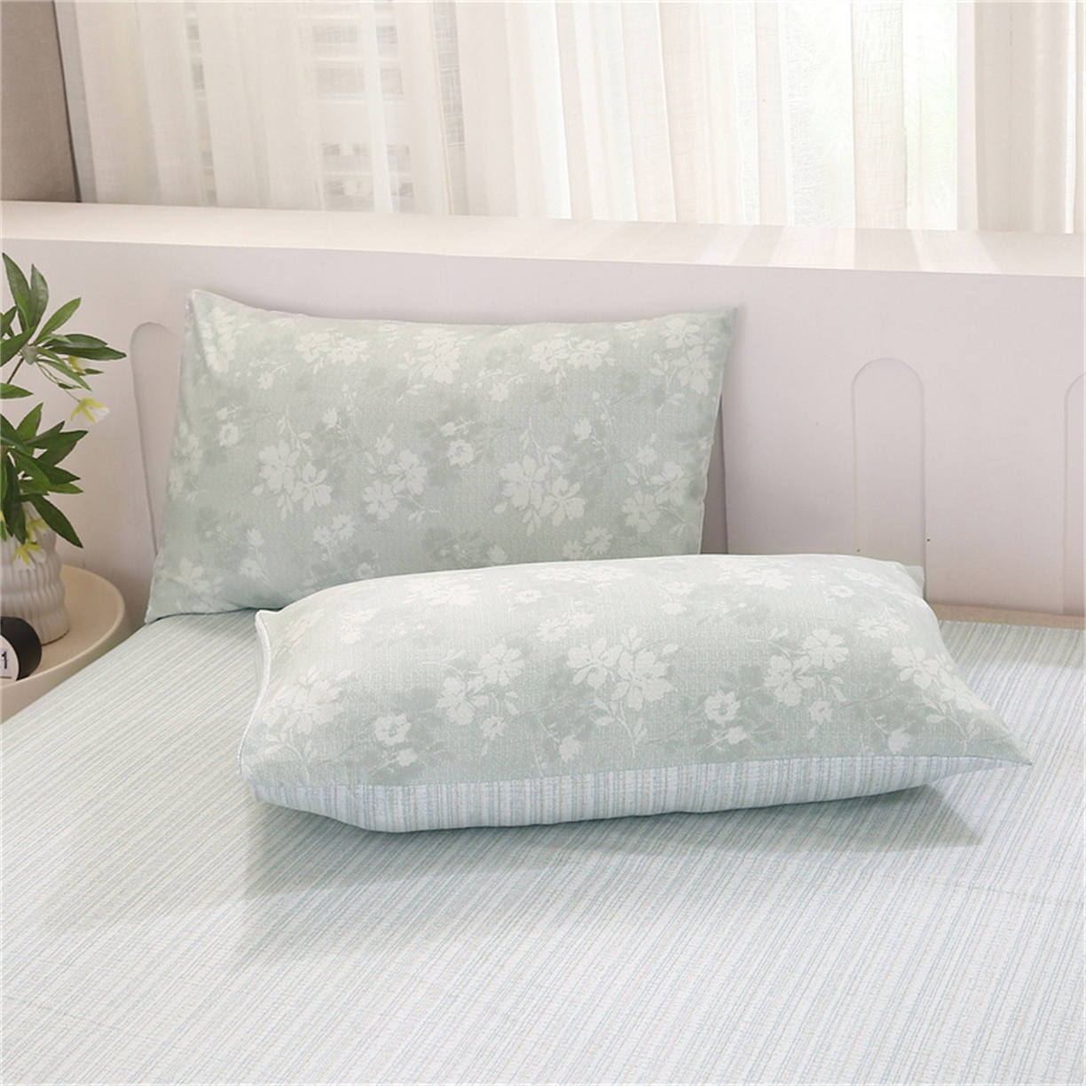 91家纺网 家纺一手货源 找家纺 织写 2025新款加厚磨毛澳绒棉四件套 美式田园-蓝灰