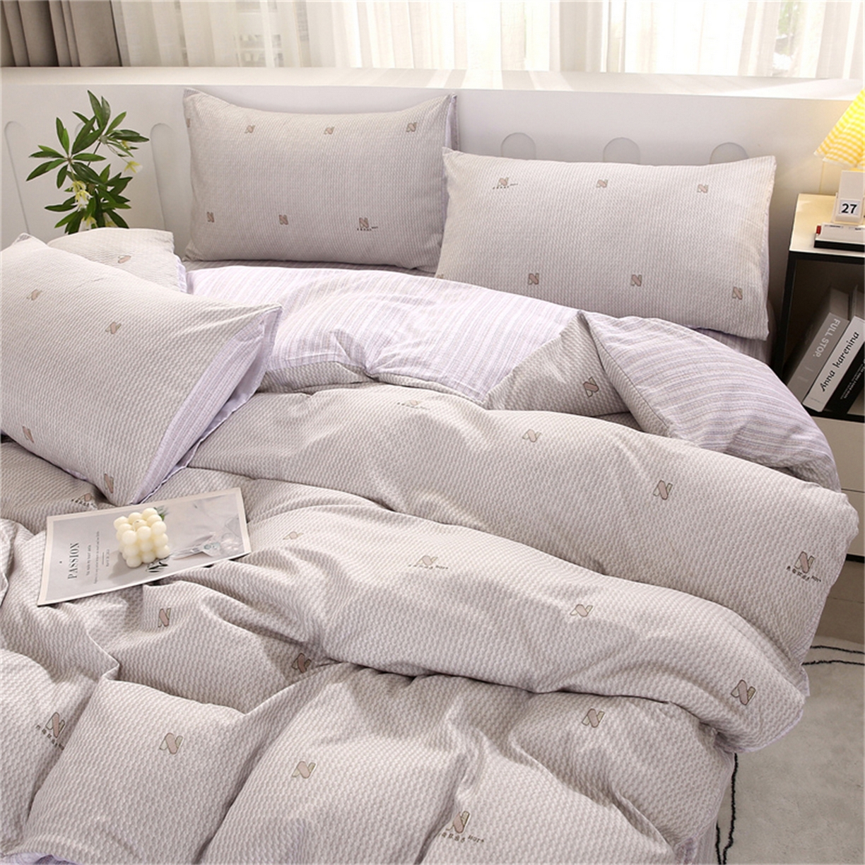 91家纺网 家纺一手货源 找家纺 织写 2025新款加厚磨毛澳绒棉四件套 欢喜时光