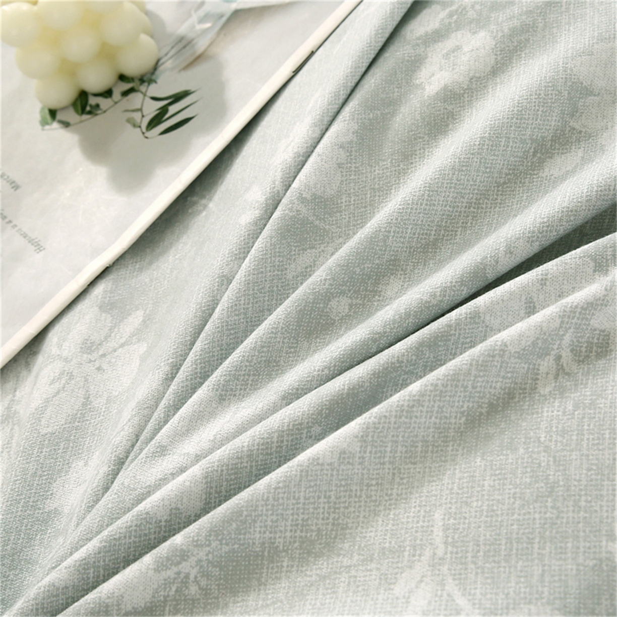 91家纺网 家纺一手货源 找家纺 织写 2025新款加厚磨毛澳绒棉四件套 美式田园-蓝灰