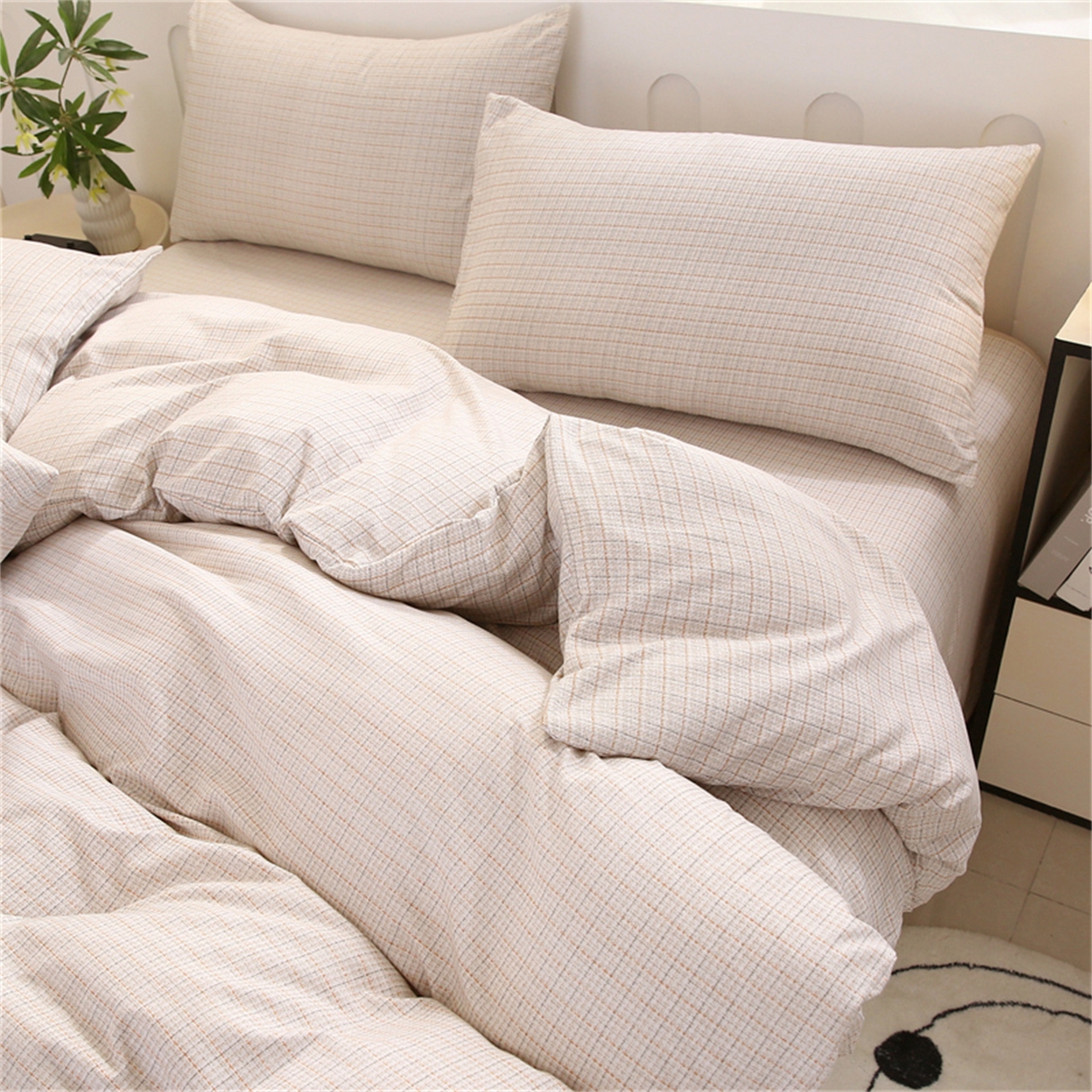 91家纺网 家纺一手货源 找家纺 织写 2025新款加厚磨毛澳绒棉四件套 莫奈