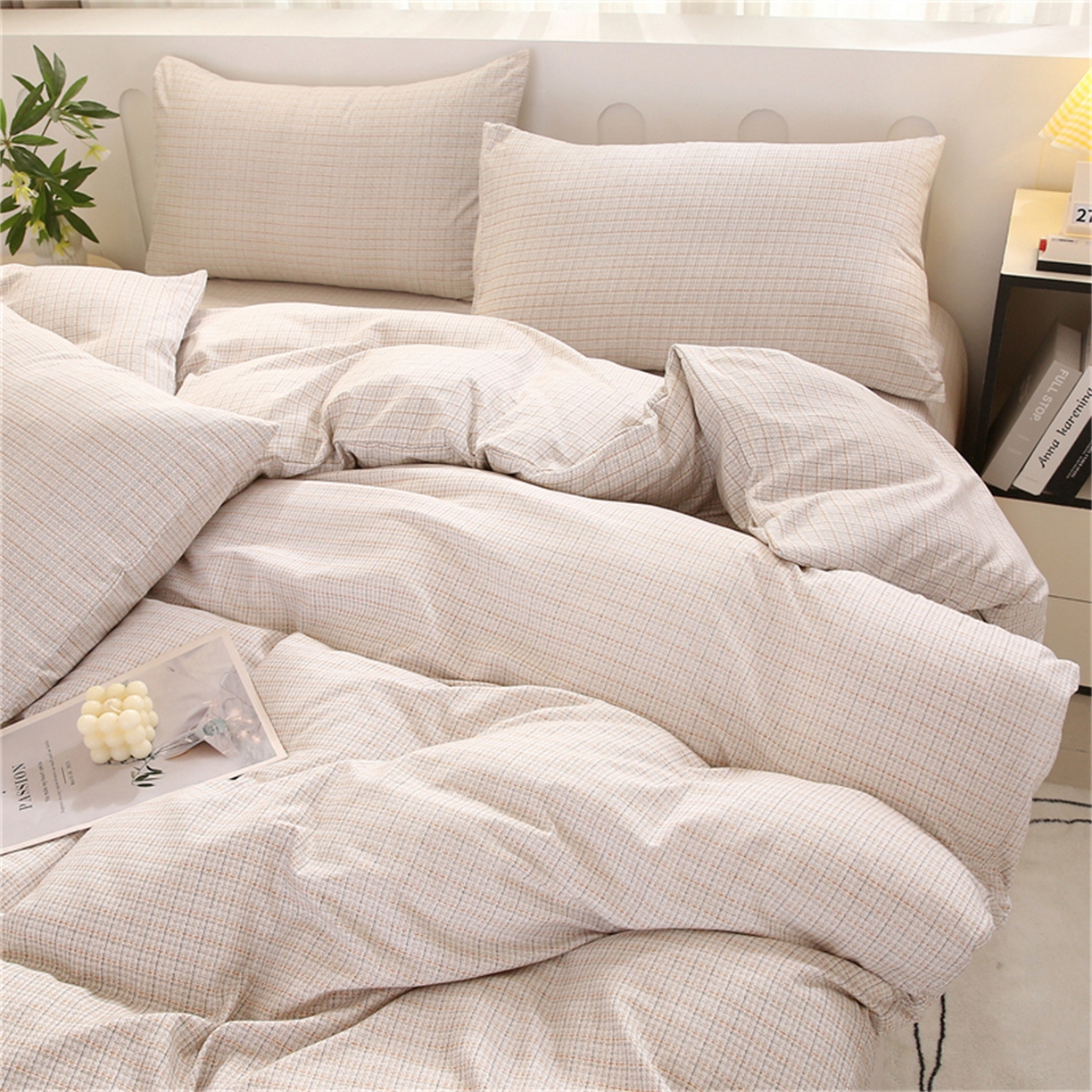 91家纺网 家纺一手货源 找家纺 织写 2025新款加厚磨毛澳绒棉四件套 莫奈