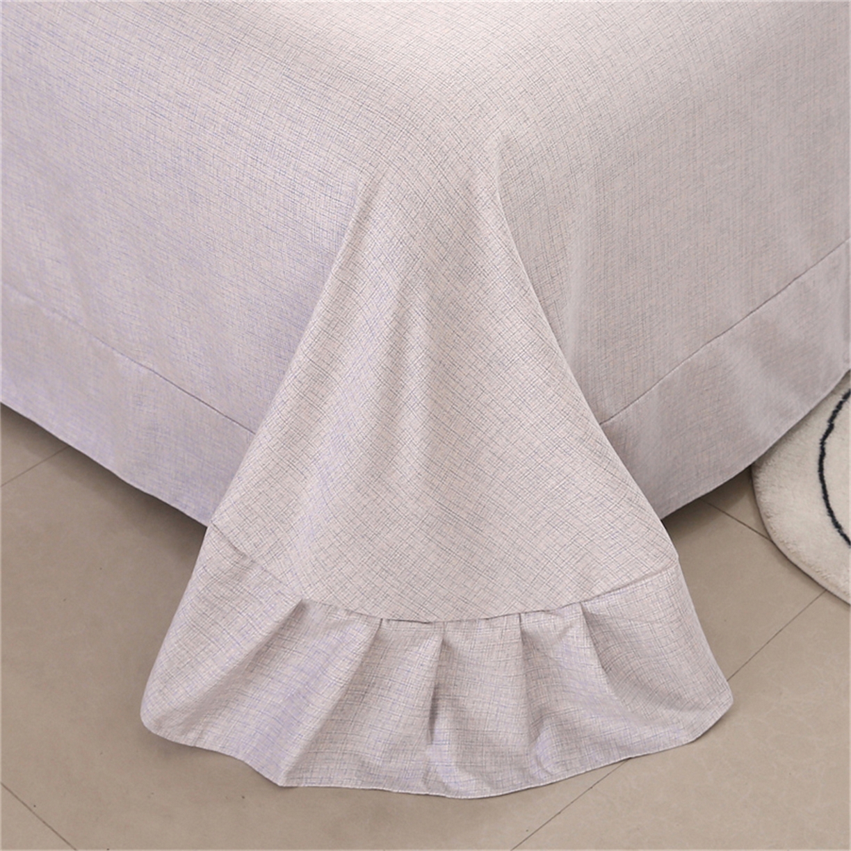 91家纺网 家纺一手货源 找家纺 织写 2025新款加厚磨毛澳绒棉四件套 贝莉浅蓝