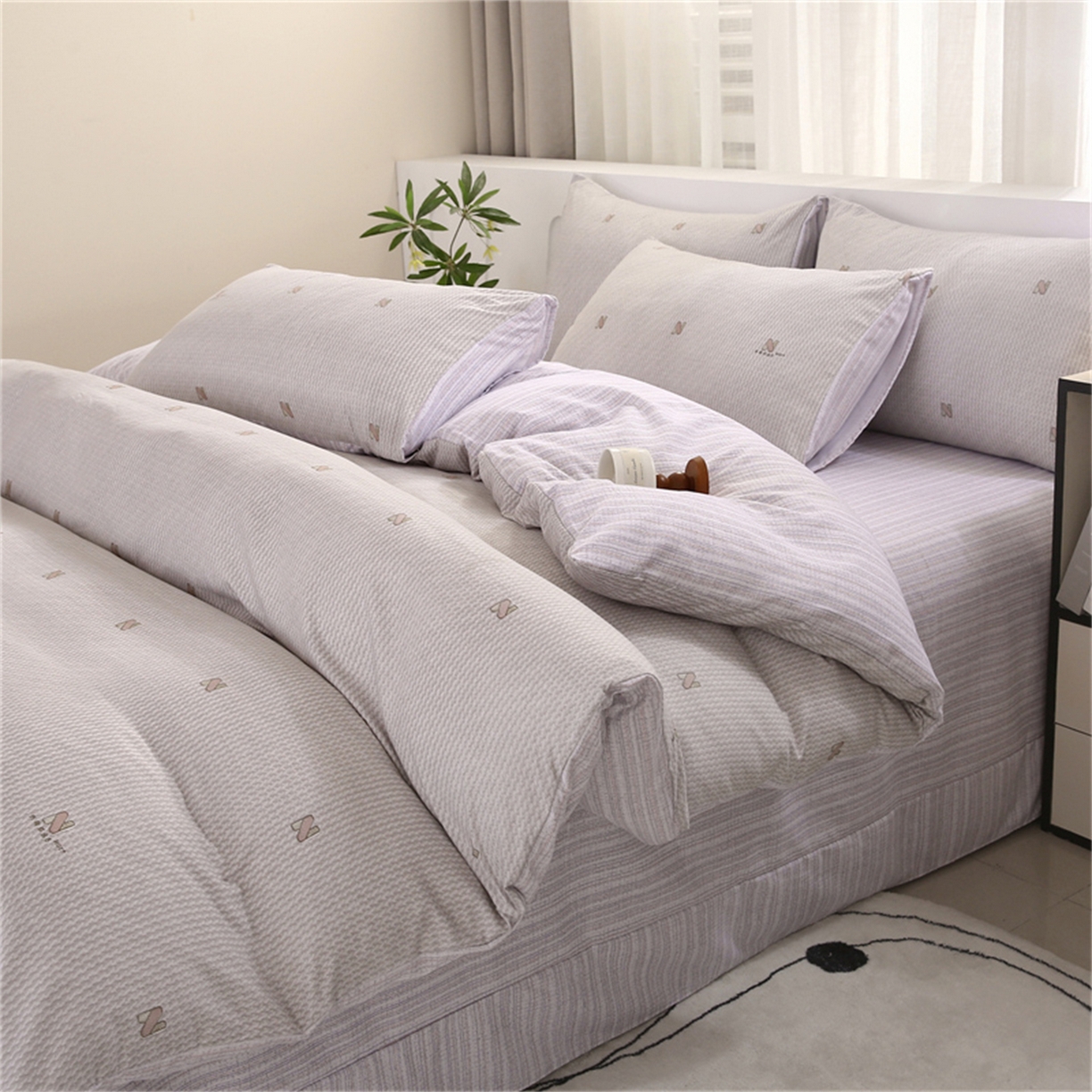 91家纺网 家纺一手货源 找家纺 织写 2025新款加厚磨毛澳绒棉四件套 欢喜时光