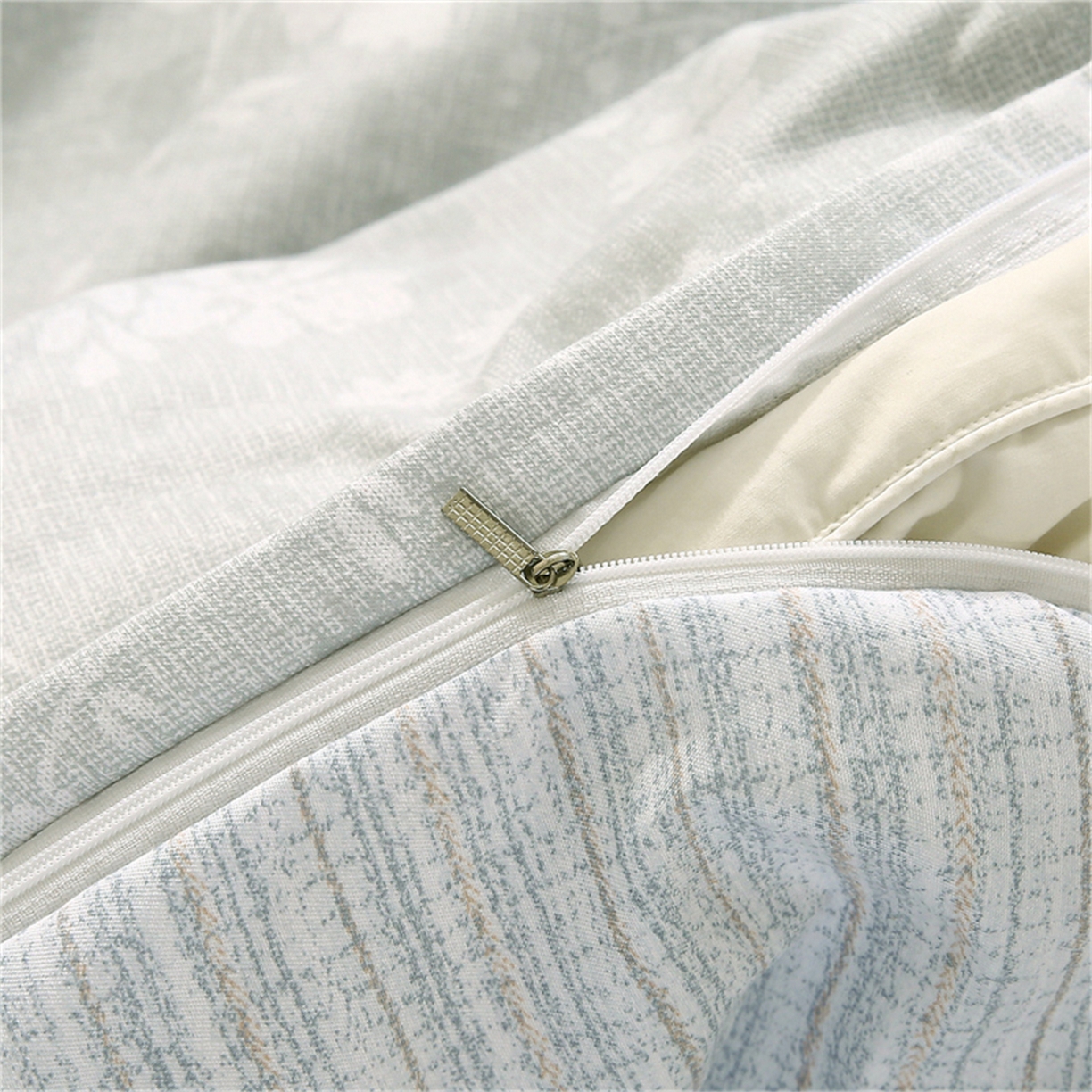 91家纺网 家纺一手货源 找家纺 织写 2025新款加厚磨毛澳绒棉四件套 美式田园-蓝灰