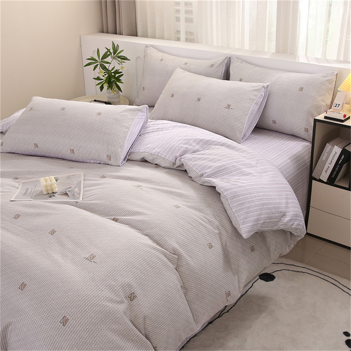 91家纺网 家纺一手货源 找家纺 织写 2025新款加厚磨毛澳绒棉四件套 欢喜时光