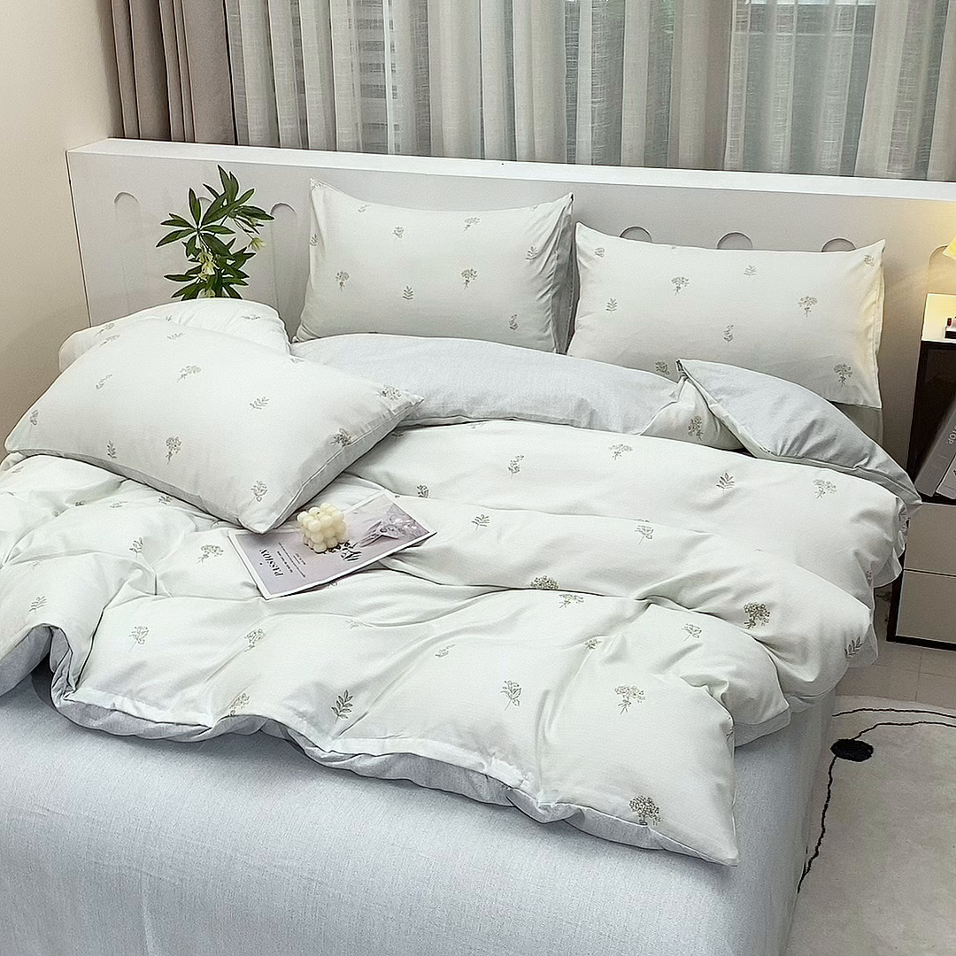 91家纺网 家纺一手货源 找家纺 织写 2025新款加厚磨毛澳绒棉四件套 朵拉