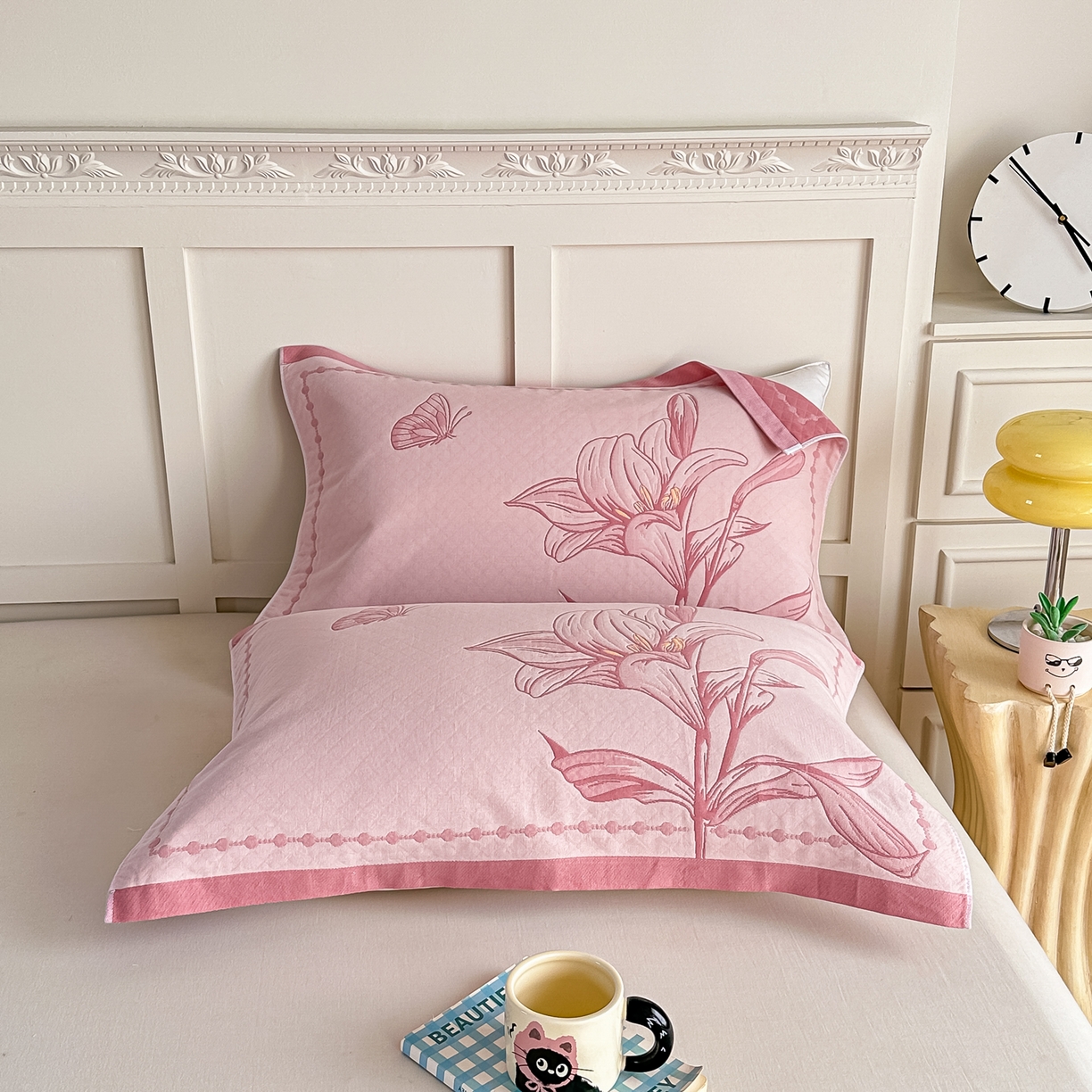 91家纺网 家纺一手货源 找家纺 （总）2025新款全棉四层纱布枕巾纯棉一对装全棉纱布枕头巾简约馨梦枕