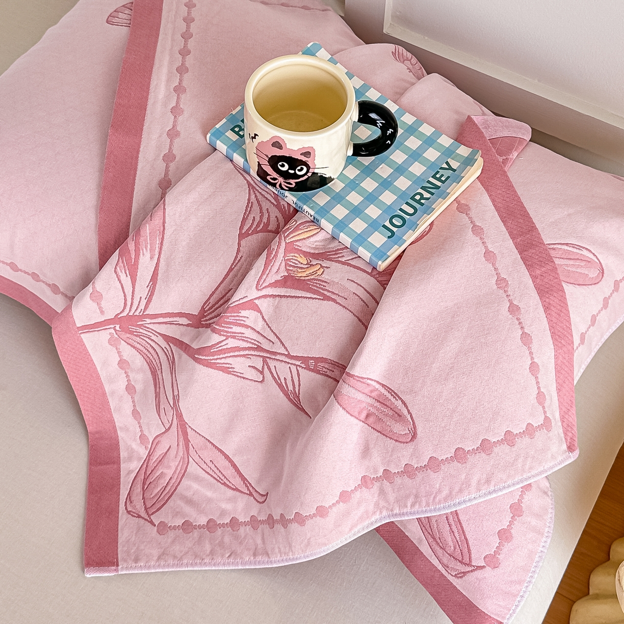 91家纺网 家纺一手货源 找家纺 （总）2025新款全棉四层纱布枕巾纯棉一对装全棉纱布枕头巾简约馨梦枕