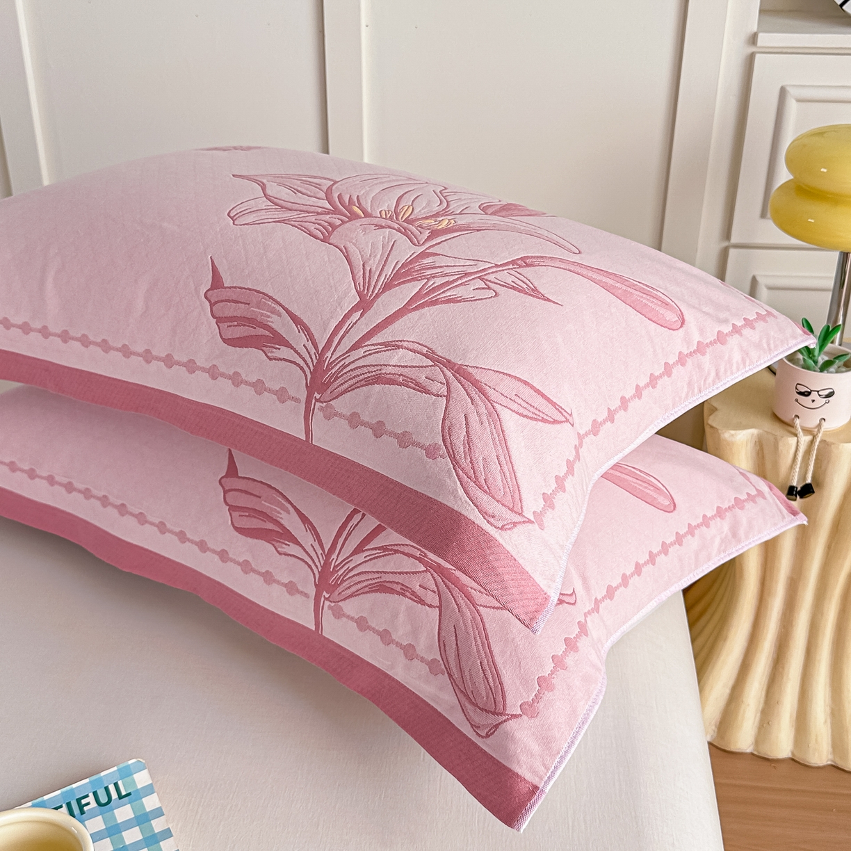 91家纺网 家纺一手货源 找家纺 （总）2025新款全棉四层纱布枕巾纯棉一对装全棉纱布枕头巾简约馨梦枕