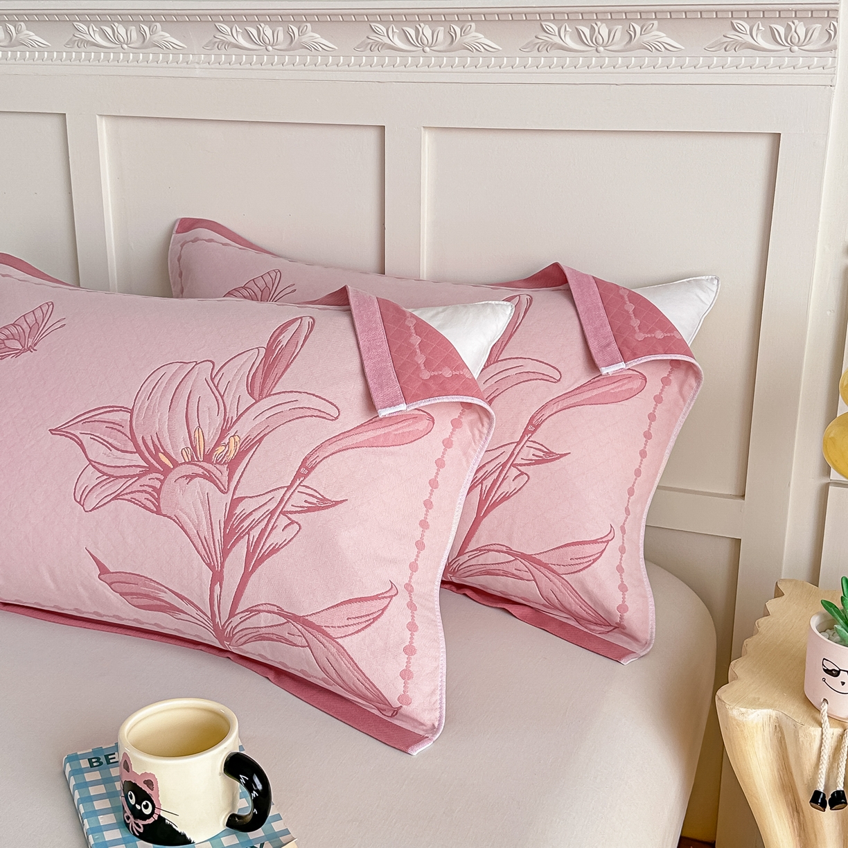 91家纺网 家纺一手货源 找家纺 （总）2025新款全棉四层纱布枕巾纯棉一对装全棉纱布枕头巾简约馨梦枕