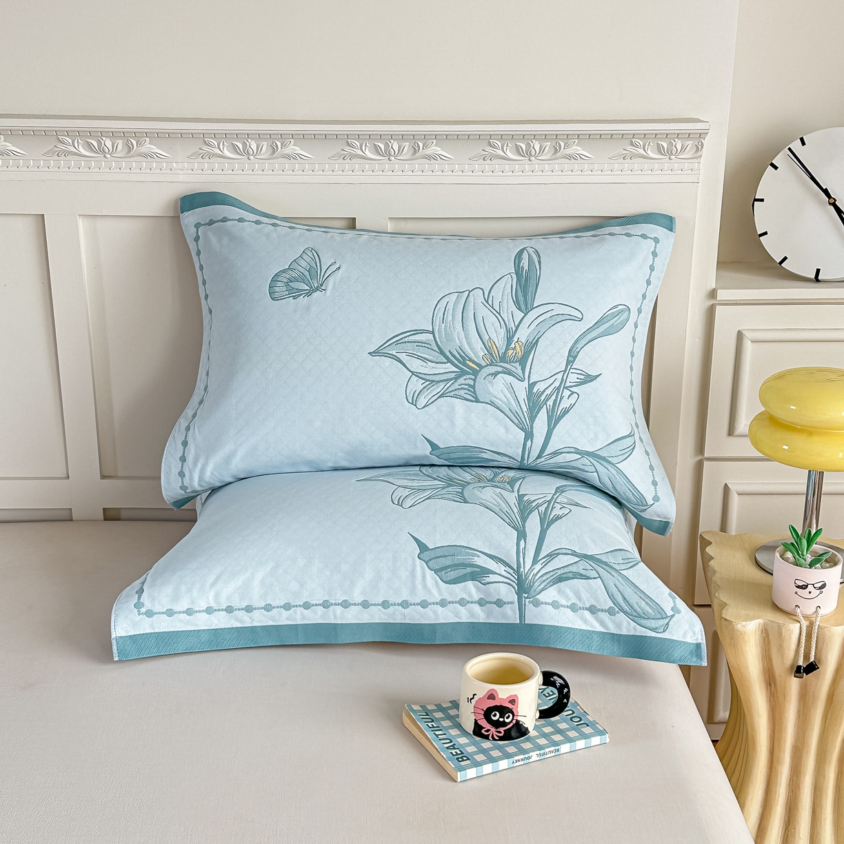 91家纺网 家纺一手货源 找家纺 （总）2025新款全棉四层纱布枕巾纯棉一对装全棉纱布枕头巾简约馨梦枕