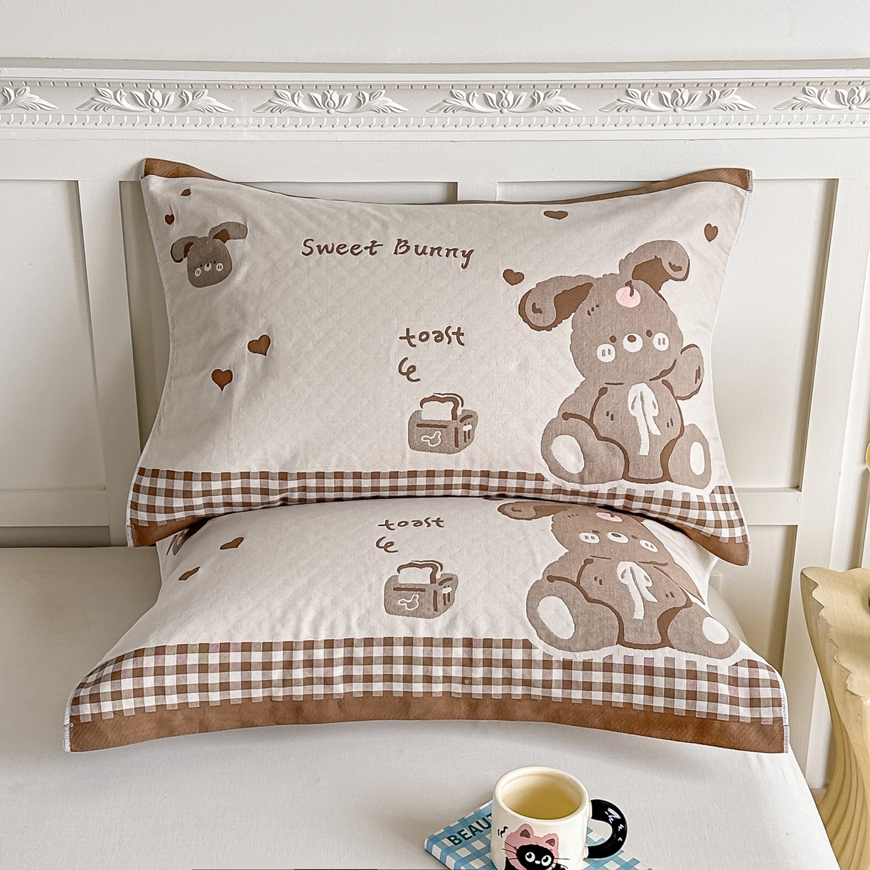 91家纺网 家纺一手货源 找家纺 （总）2025新款全棉四层纱布枕巾纯棉一对装全棉纱布枕头巾简约馨梦枕