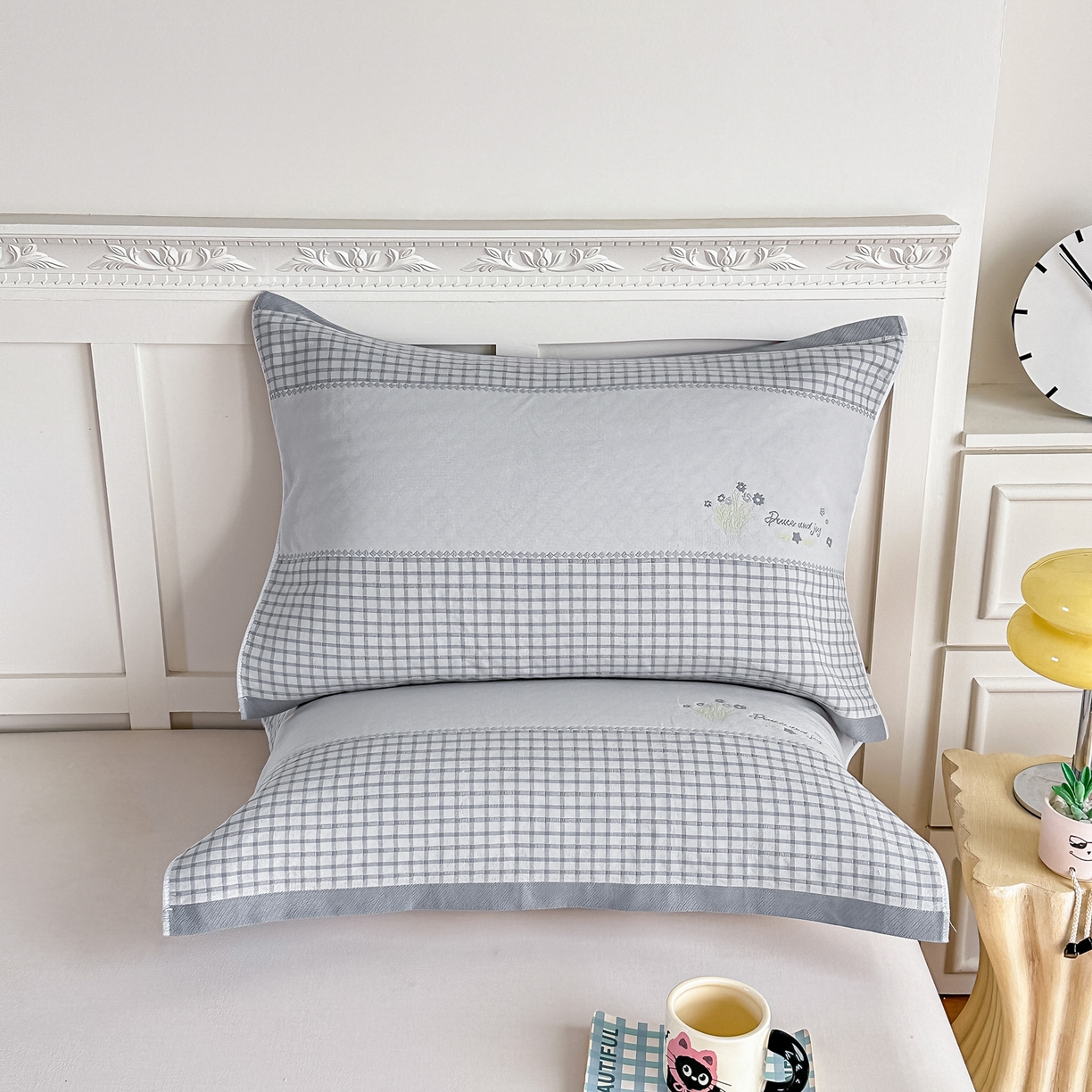 91家纺网 家纺一手货源 找家纺 （总）2025新款全棉四层纱布枕巾纯棉一对装全棉纱布枕头巾简约馨梦枕