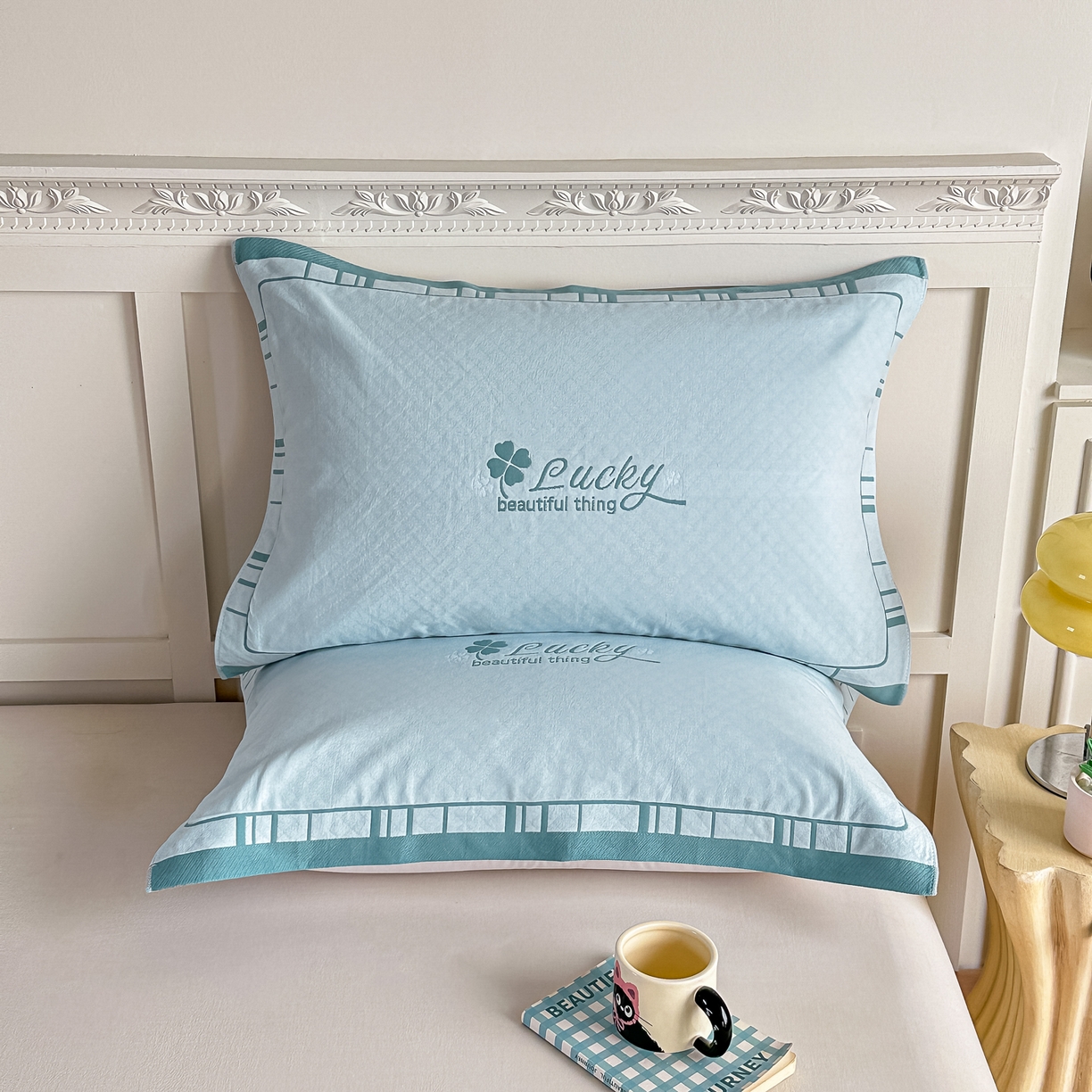 91家纺网 家纺一手货源 找家纺 （总）2025新款全棉四层纱布枕巾纯棉一对装全棉纱布枕头巾简约馨梦枕