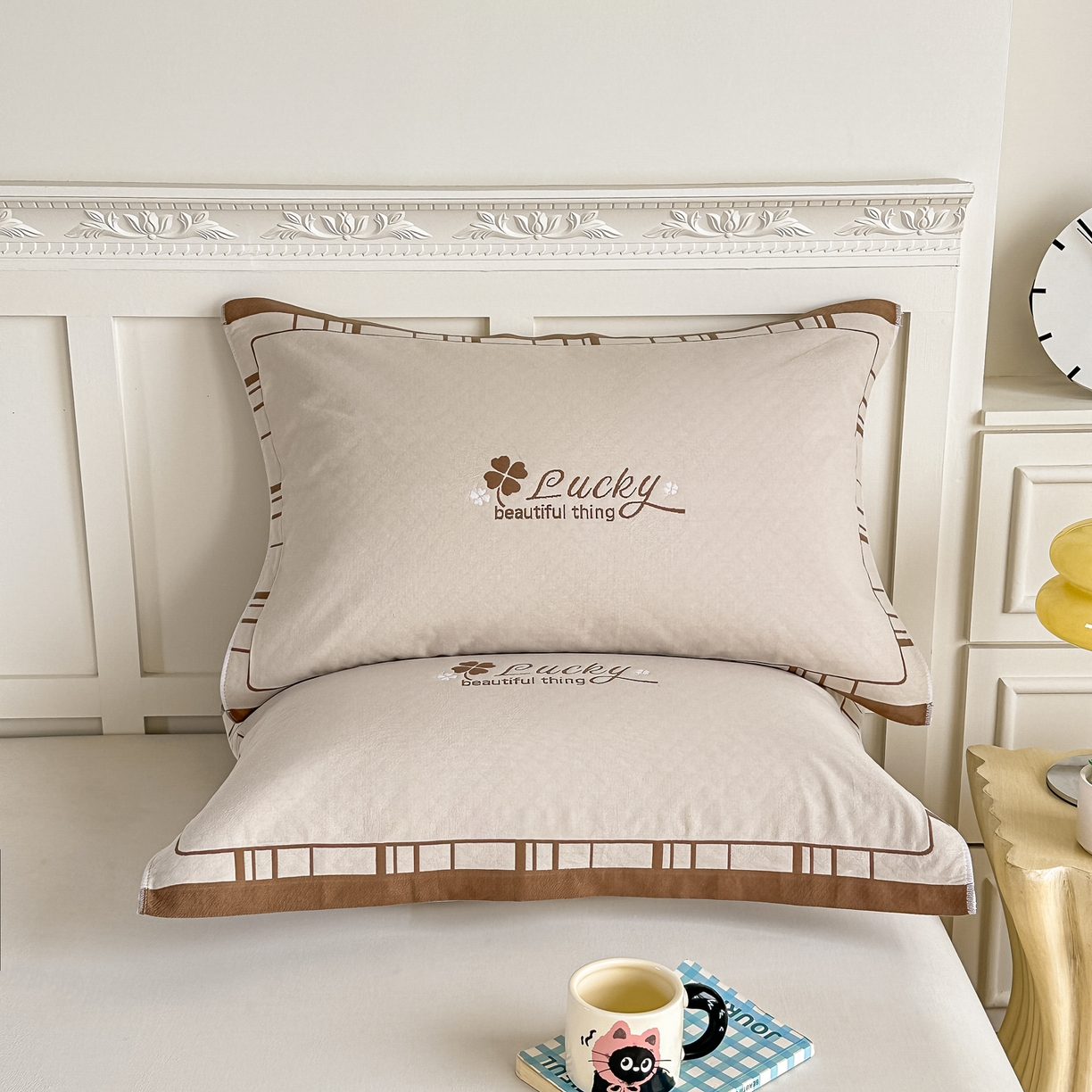 91家纺网 家纺一手货源 找家纺 （总）2025新款全棉四层纱布枕巾纯棉一对装全棉纱布枕头巾简约馨梦枕