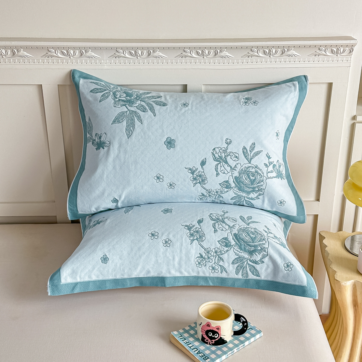 91家纺网 家纺一手货源 找家纺 （总）2025新款全棉四层纱布枕巾纯棉一对装全棉纱布枕头巾简约馨梦枕