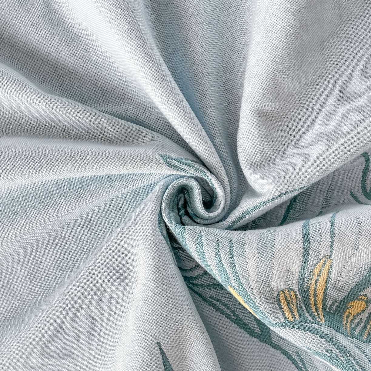 91家纺网 家纺一手货源 找家纺 沐瑟家纺 2025新款馨梦枕巾 百合-湖蓝 52x75cm枕巾一对