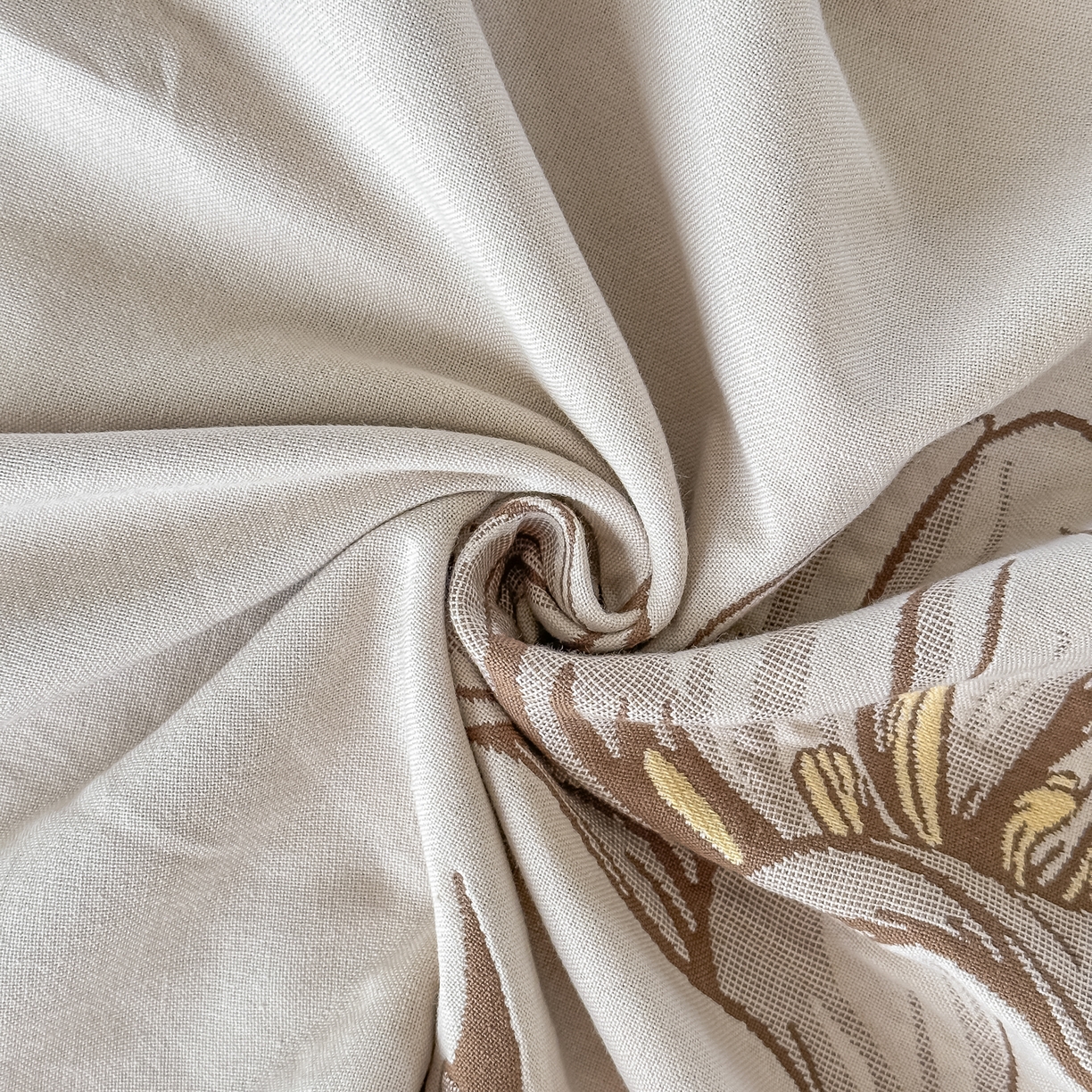 91家纺网 家纺一手货源 找家纺 沐瑟家纺 2025新款馨梦枕巾 百合-棕 52x75cm枕巾一对