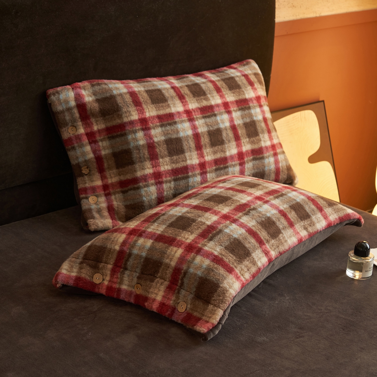 91家纺网 家纺一手货源 找家纺 早晨家纺 2025新款230g羊驼绒复古格牛奶绒四件套 苏格兰格