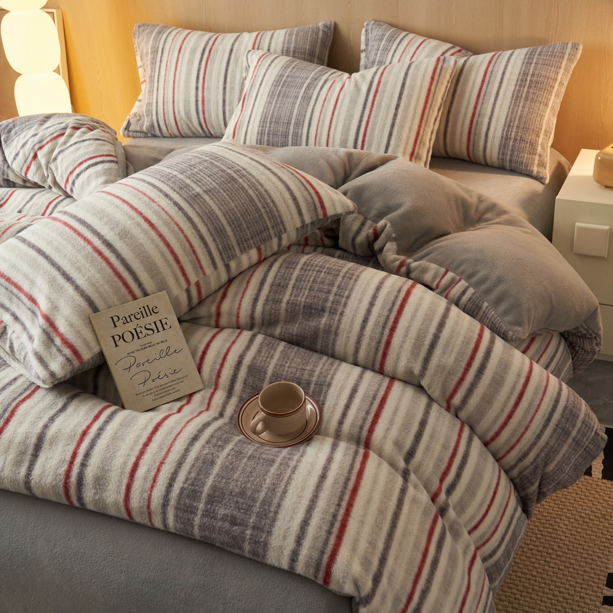 91家纺网 家纺一手货源 找家纺 早晨家纺 2025新款未末款仿羊绒牛奶绒四件套 未末-彩纹