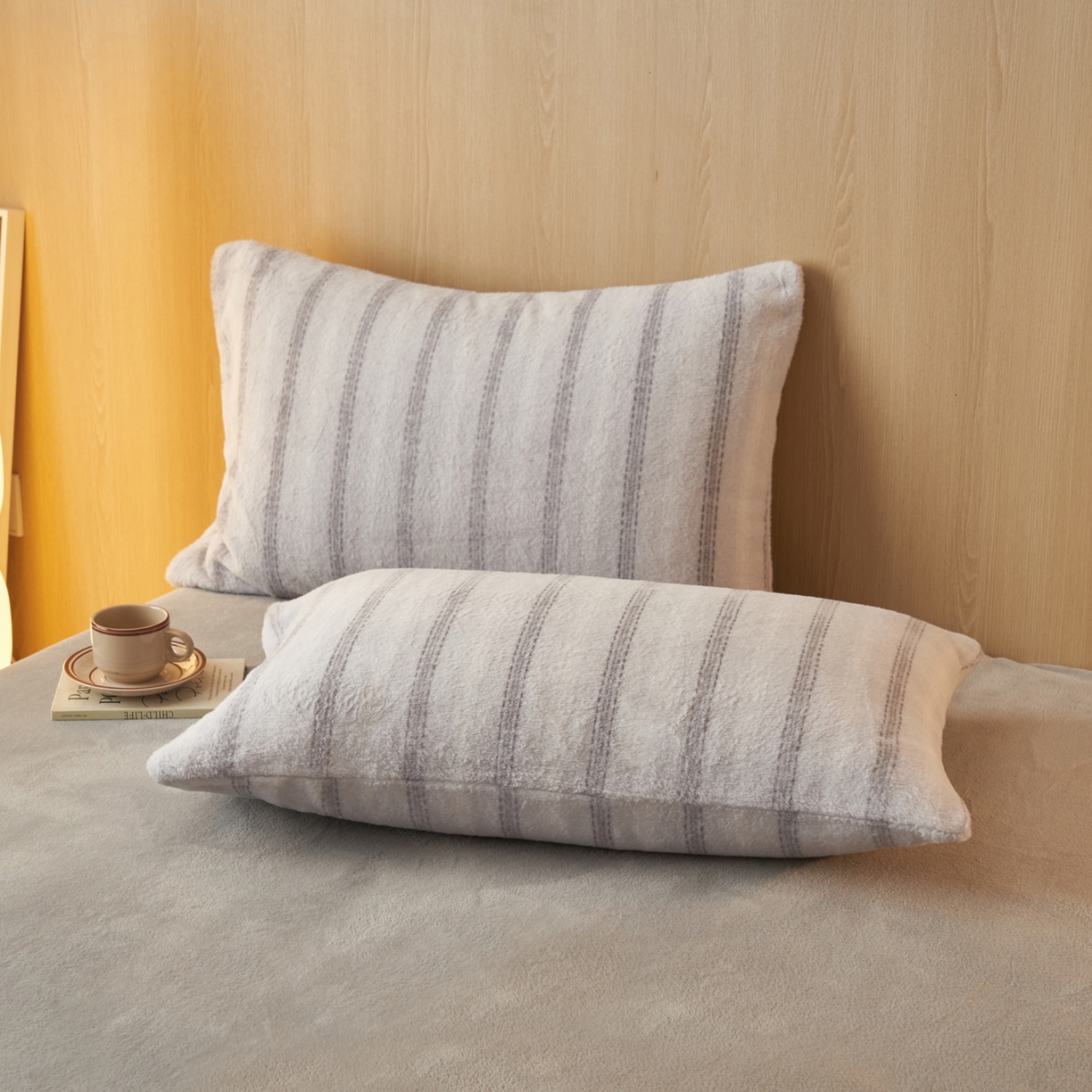 91家纺网 家纺一手货源 找家纺 早晨家纺 2025新款未末款仿羊绒牛奶绒四件套 未末-浅灰