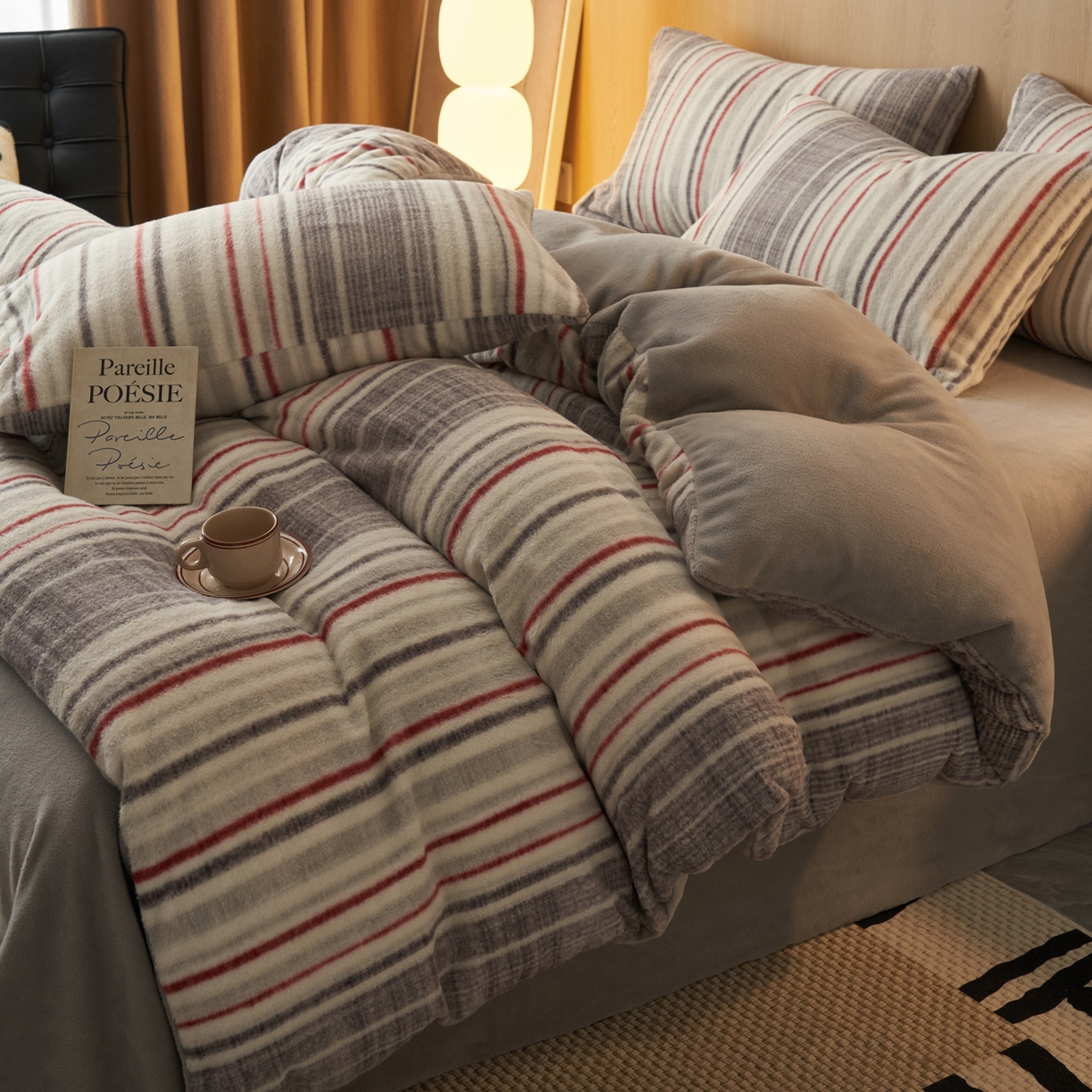 91家纺网 家纺一手货源 找家纺 早晨家纺 2025新款未末款仿羊绒牛奶绒四件套 未末-彩纹