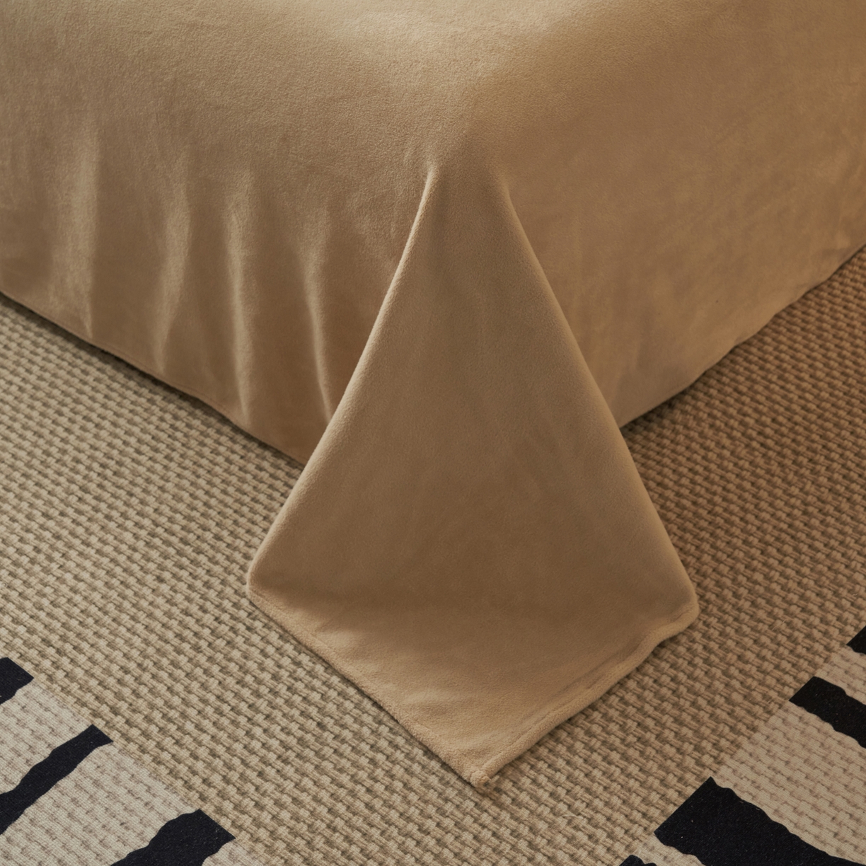 91家纺网 家纺一手货源 找家纺 早晨家纺 2025新款未末款仿羊绒牛奶绒四件套 未末-浅棕