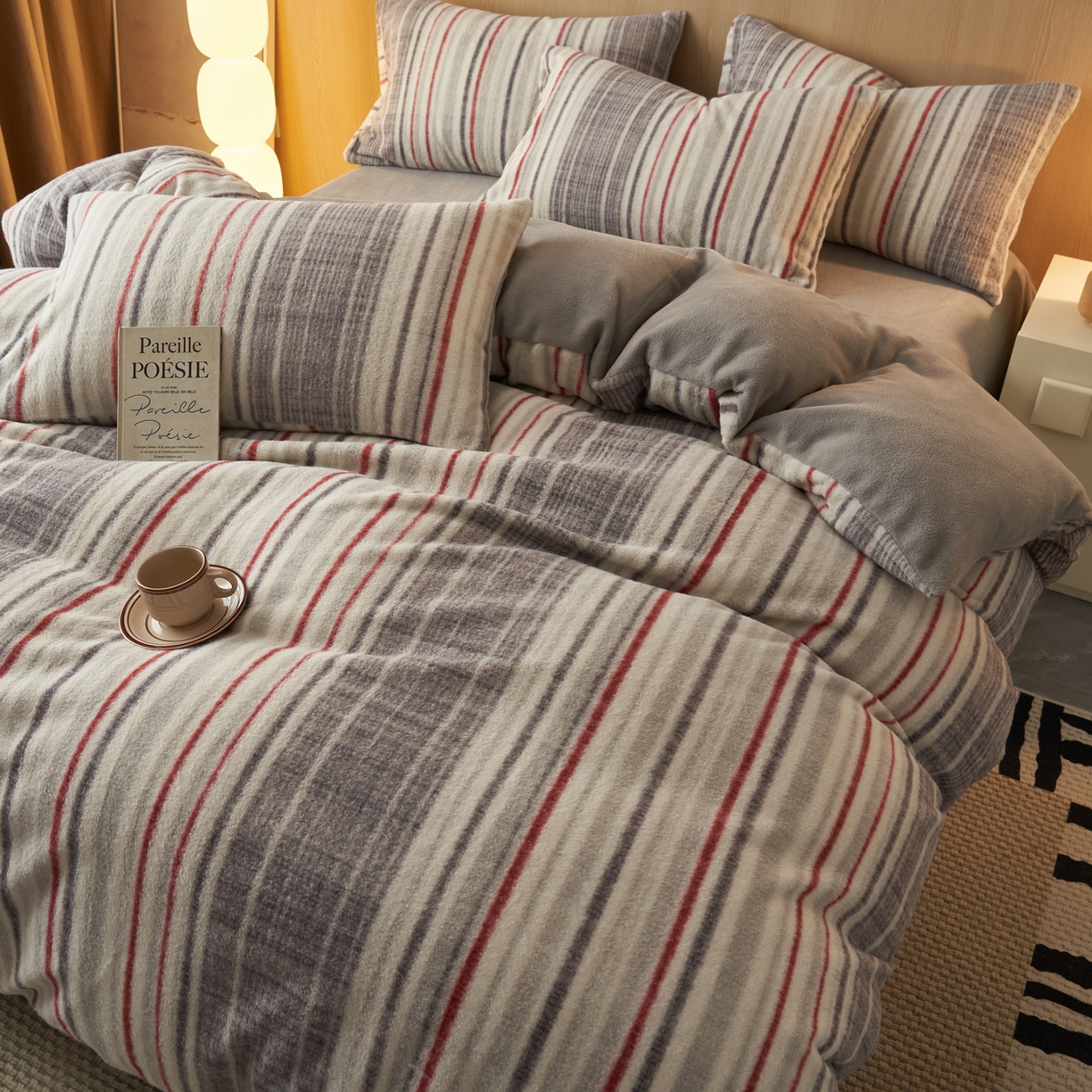 91家纺网 家纺一手货源 找家纺 早晨家纺 2025新款未末款仿羊绒牛奶绒四件套 未末-彩纹