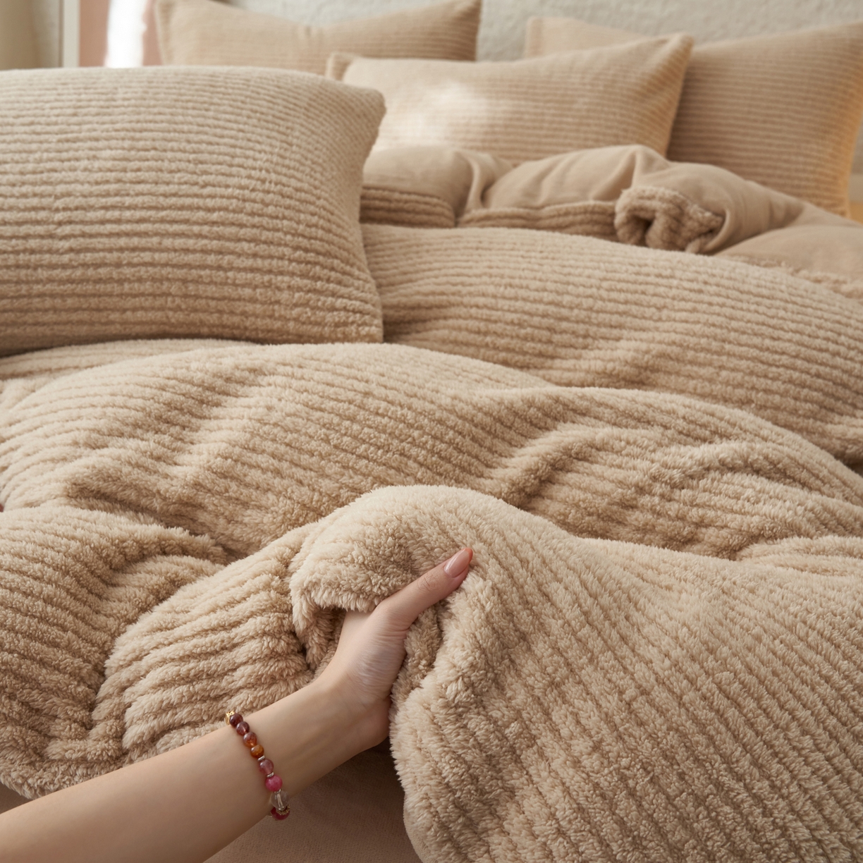 91家纺网 家纺一手货源 找家纺 （总）早晨家纺 2025新款世纪款塔芙蓉牛奶绒四件套