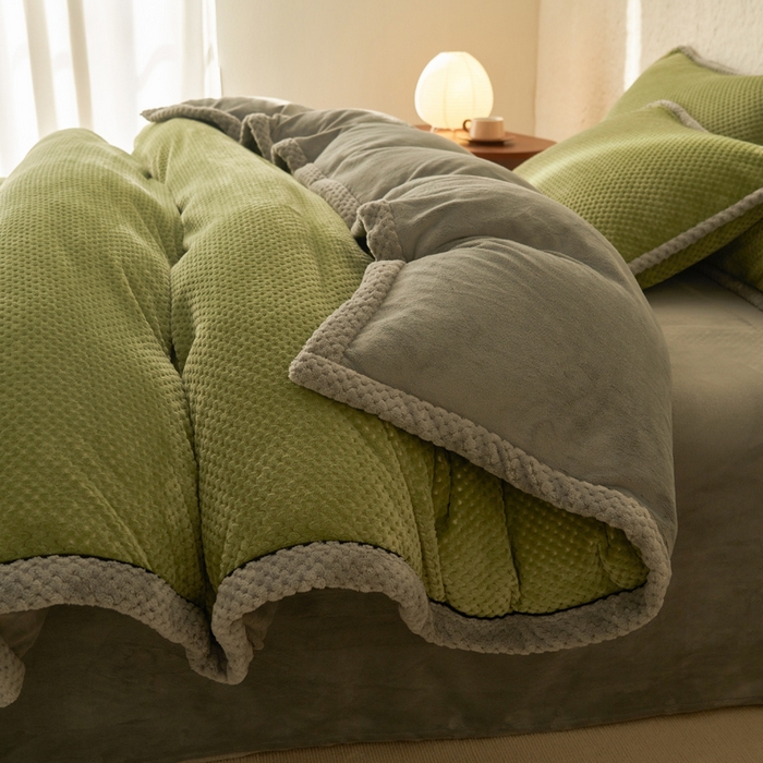 91家纺网 家纺一手货源 找家纺 （总）早晨家纺 2025新款尚流款牛奶绒提花四件套