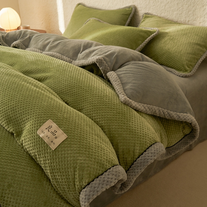 91家纺网 家纺一手货源 找家纺 （总）早晨家纺 2025新款尚流款牛奶绒提花四件套