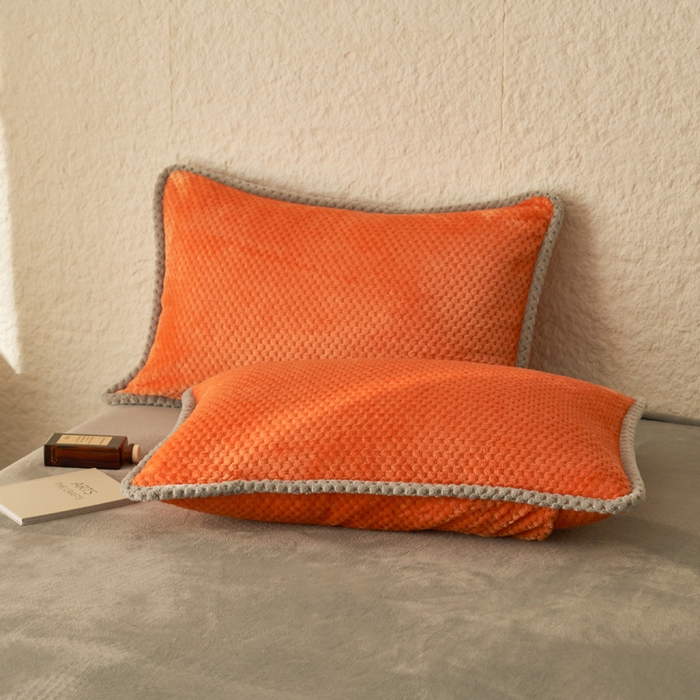 91家纺网 家纺一手货源 找家纺 早晨家纺 2025新款尚流款牛奶绒提花四件套 尚流-桔黄