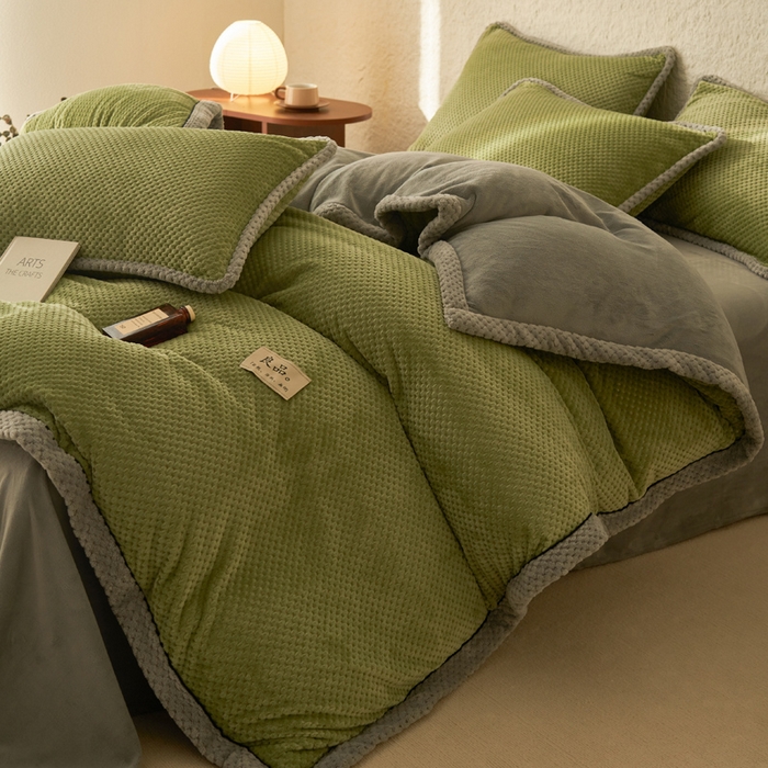 91家纺网 家纺一手货源 找家纺 （总）早晨家纺 2025新款尚流款牛奶绒提花四件套