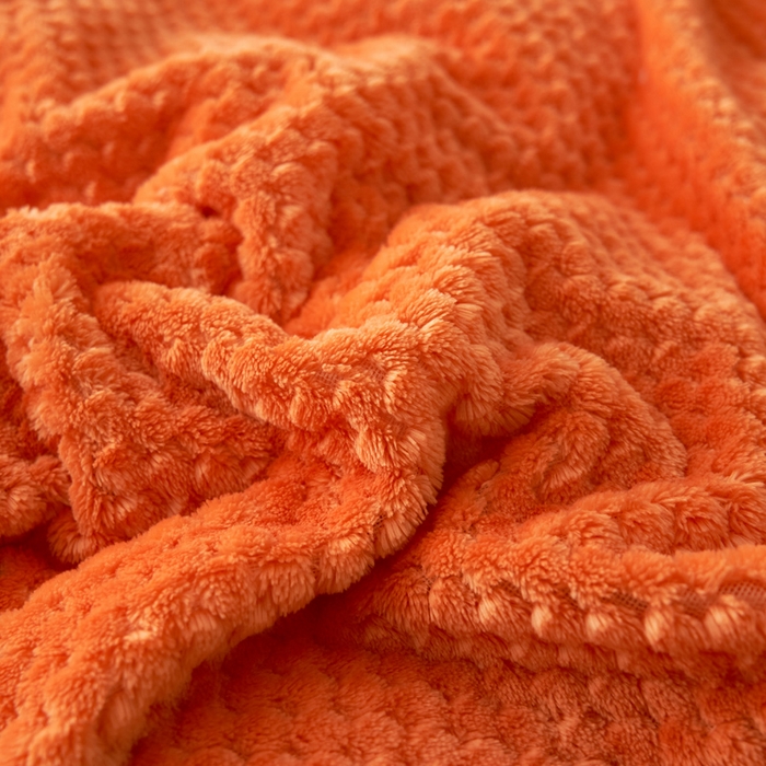 91家纺网 家纺一手货源 找家纺 早晨家纺 2025新款尚流款牛奶绒提花四件套 尚流-桔黄