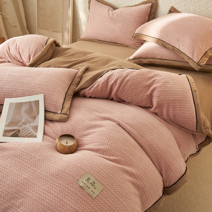 91家纺网 家纺一手货源 找家纺 （总）早晨家纺 2025新款青沐款牛奶绒提花四件套