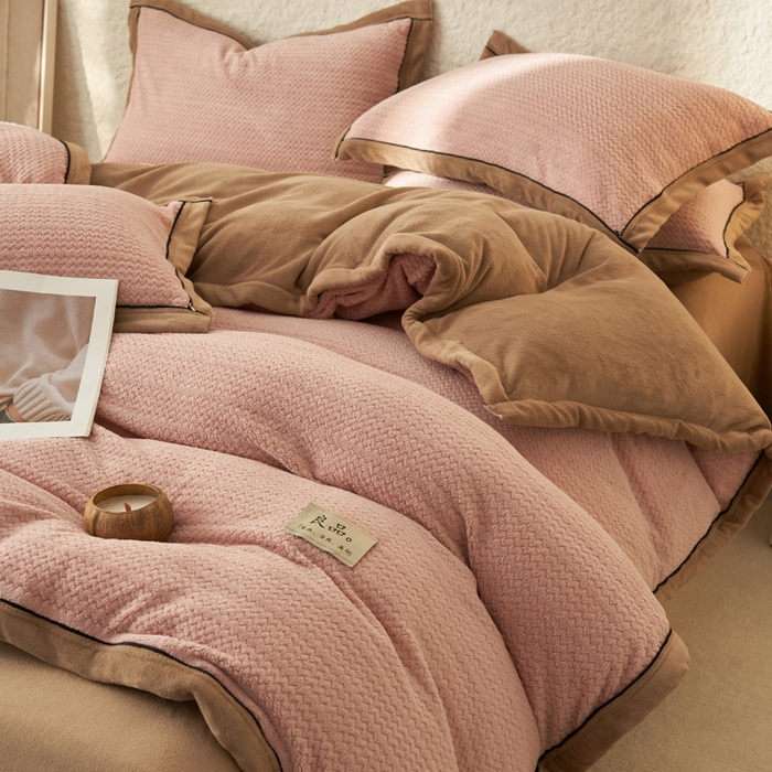 91家纺网 家纺一手货源 找家纺 （总）早晨家纺 2025新款青沐款牛奶绒提花四件套