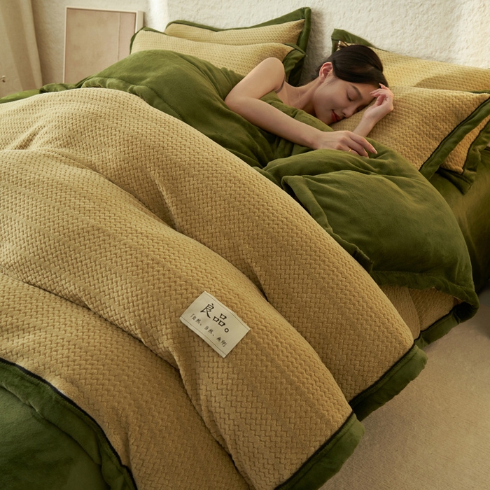 91家纺网 家纺一手货源 找家纺 （总）早晨家纺 2025新款青沐款牛奶绒提花四件套