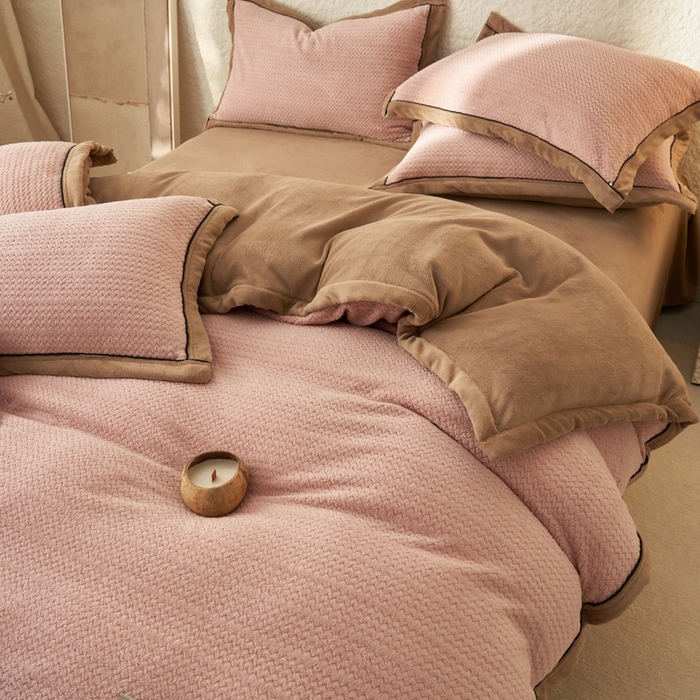 91家纺网 家纺一手货源 找家纺 （总）早晨家纺 2025新款青沐款牛奶绒提花四件套