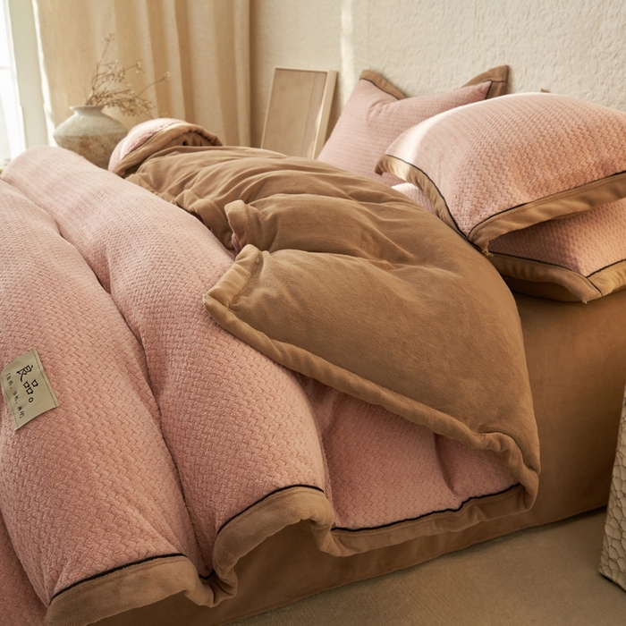 91家纺网 家纺一手货源 找家纺 （总）早晨家纺 2025新款青沐款牛奶绒提花四件套