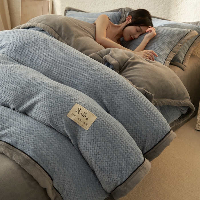 91家纺网 家纺一手货源 找家纺 （总）早晨家纺 2025新款青沐款牛奶绒提花四件套