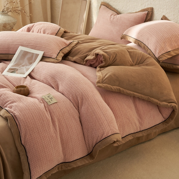 91家纺网 家纺一手货源 找家纺 （总）早晨家纺 2025新款青沐款牛奶绒提花四件套